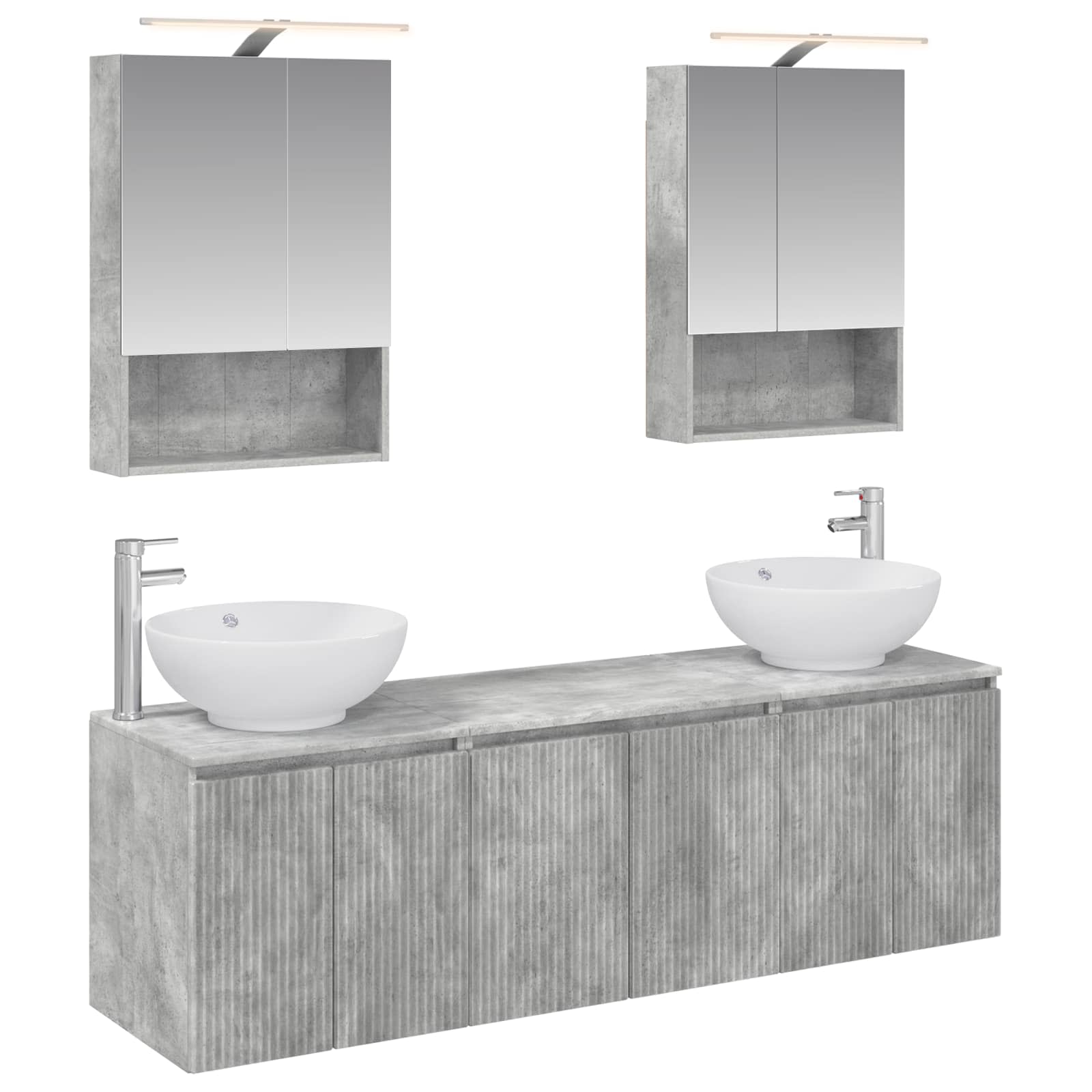 Set ormarića za kupaonicu 5 pcs Betonska siva Konstruirano drvo