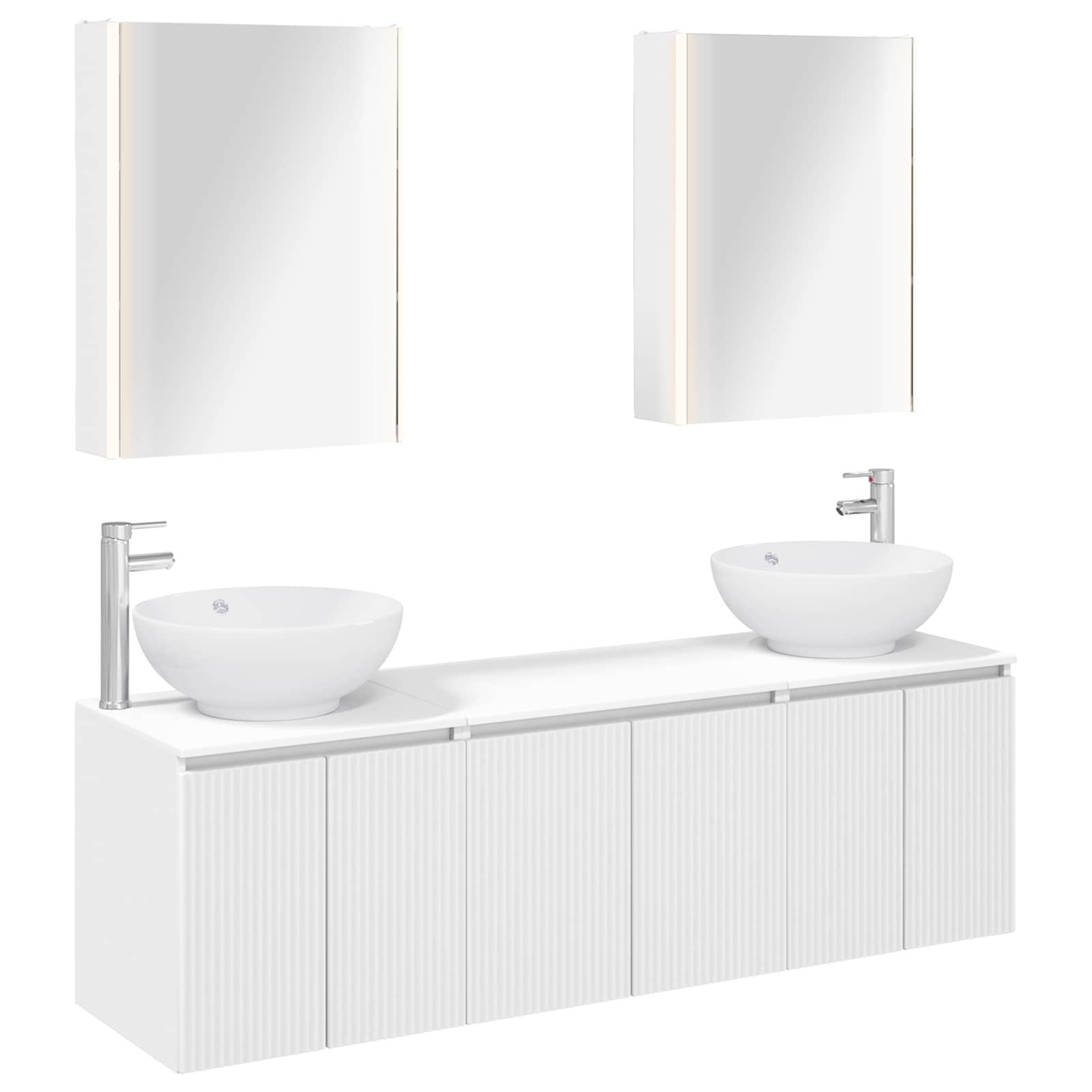 Set ormarića za kupaonicu 5 pcs Bijela Konstruirano drvo