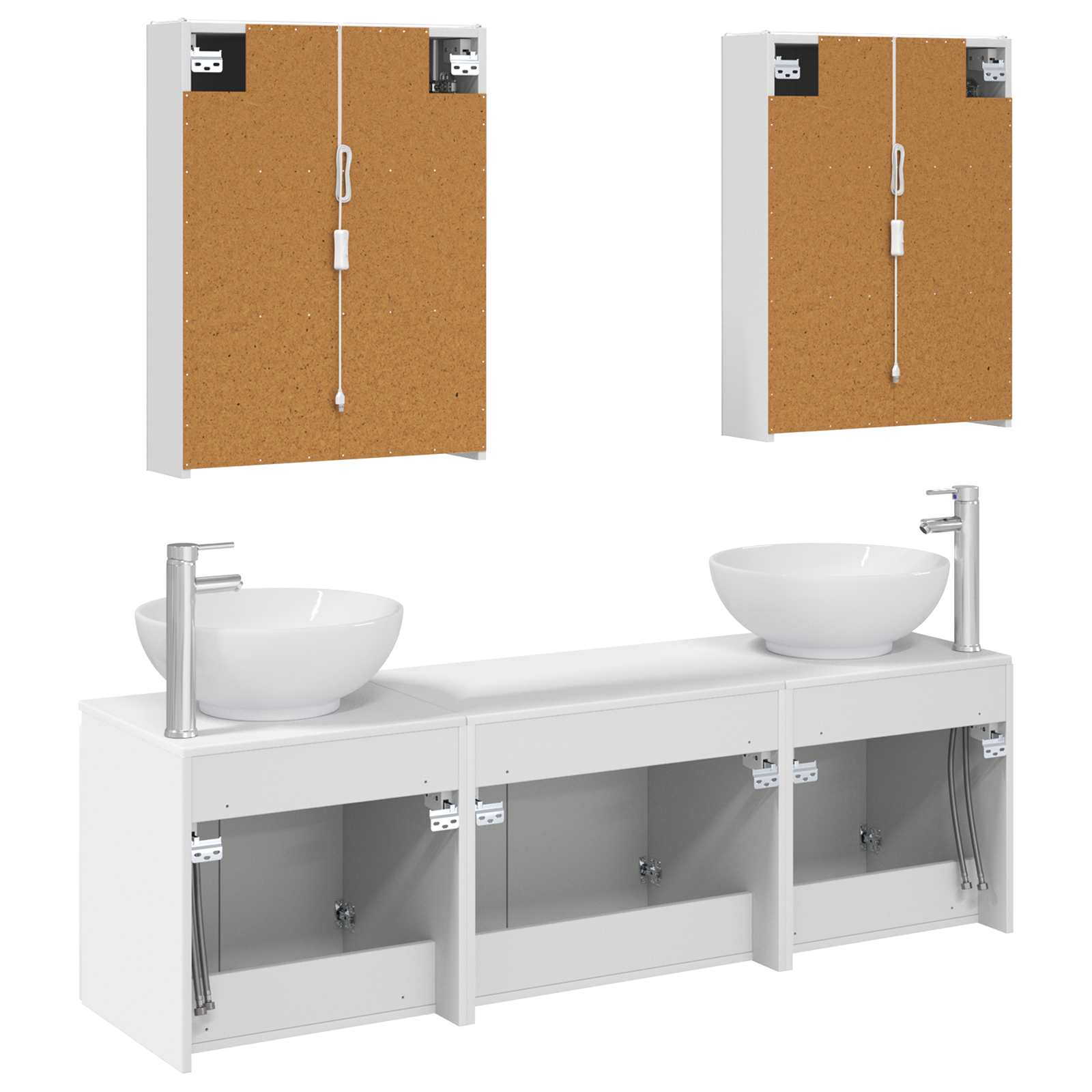 Set ormarića za kupaonicu 5 pcs Bijela Konstruirano drvo