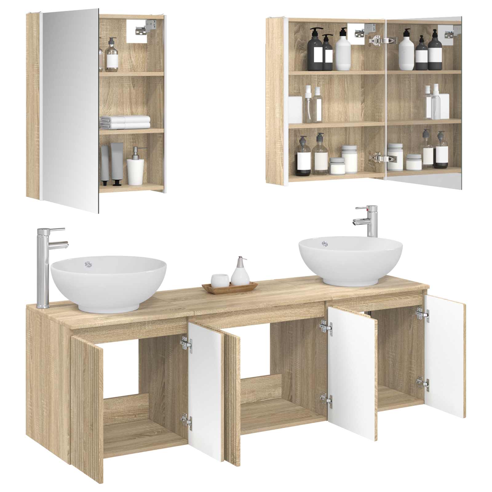 Set ormarića za kupaonicu 5 pcs Hrast sonoma Konstruirano drvo