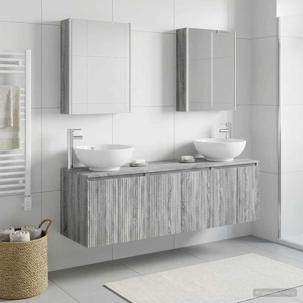 Set ormarića za kupaonicu 5 pcs Siva Sonoma Konstruirano drvo