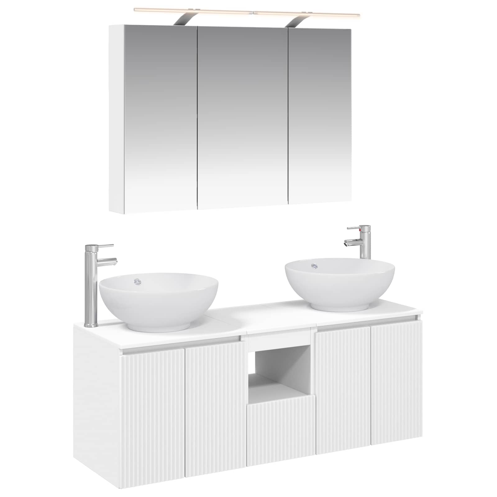 Set ormarića za kupaonicu 4 pcs Bijela Konstruirano drvo