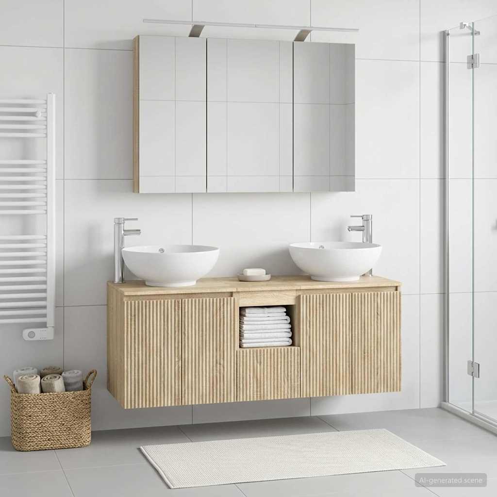 Set ormarića za kupaonicu 4 pcs Hrast sonoma Konstruirano drvo