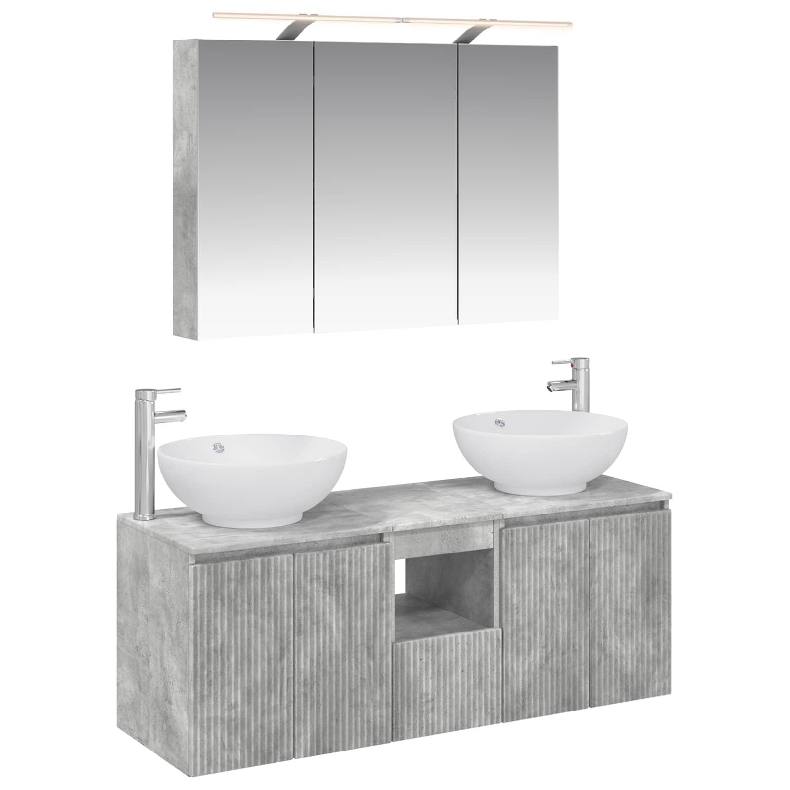 Set ormarića za kupaonicu 4 pcs Betonska siva Konstruirano drvo