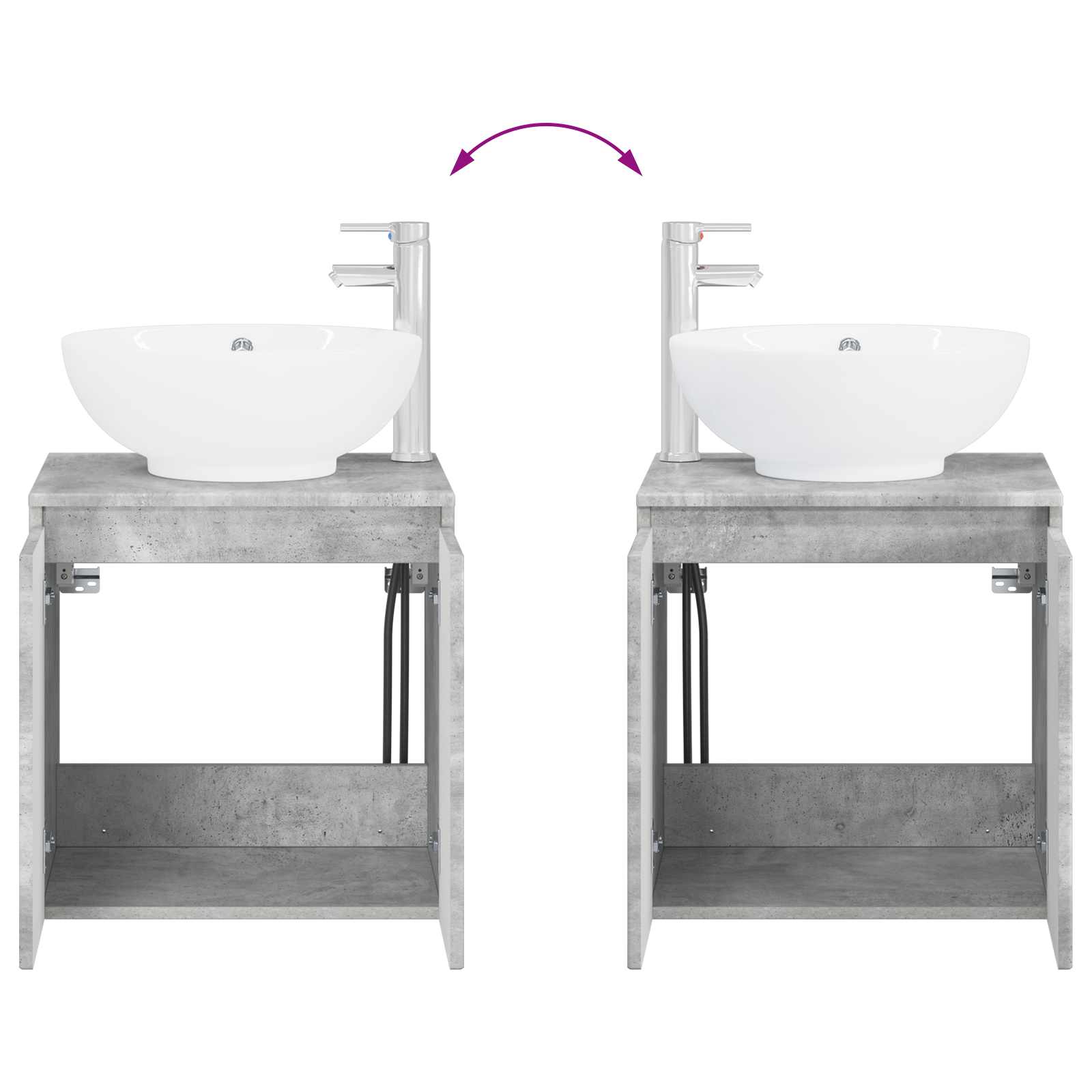 Set ormarića za kupaonicu 4 pcs Betonska siva Konstruirano drvo