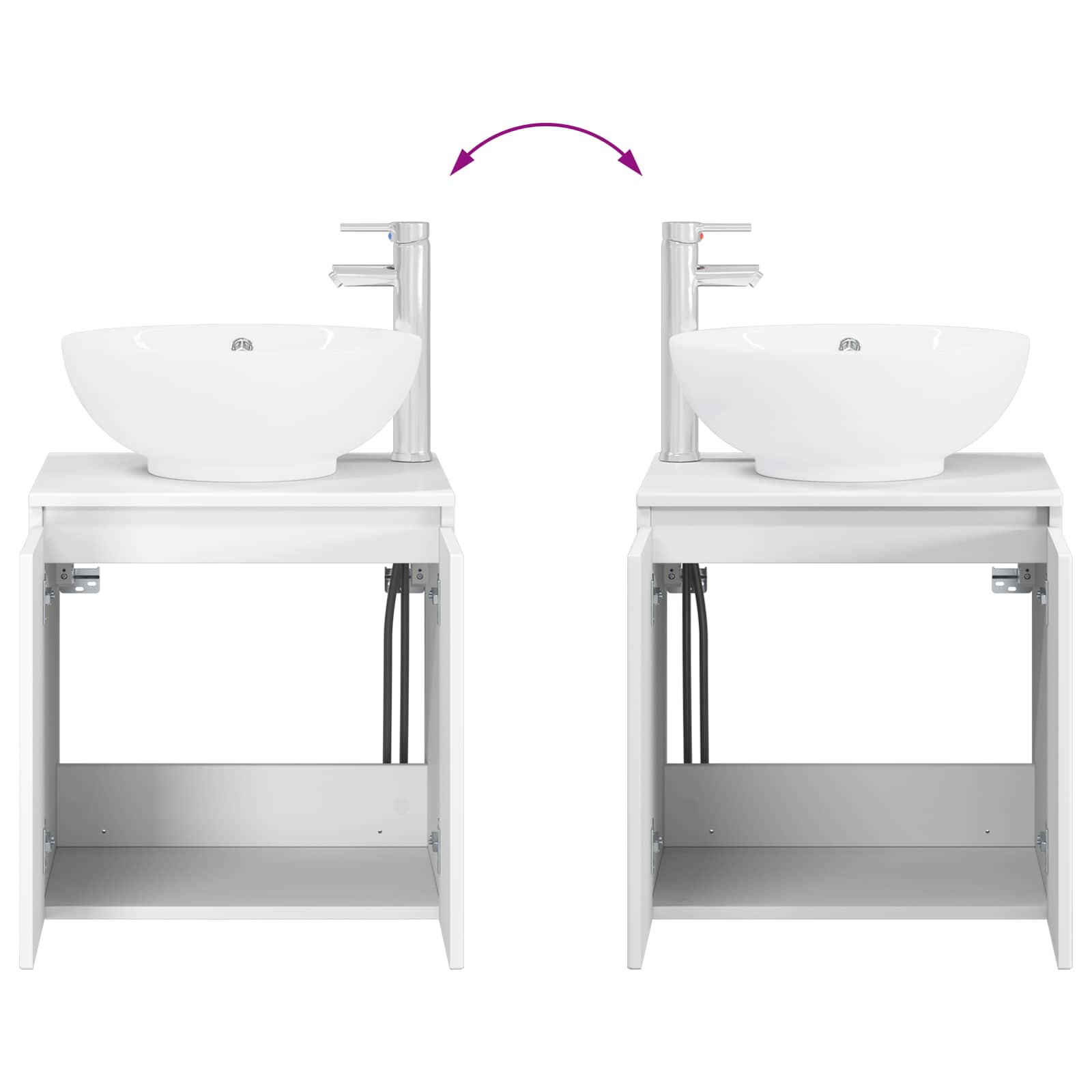 Set ormarića za kupaonicu 4 pcs Bijela Konstruirano drvo