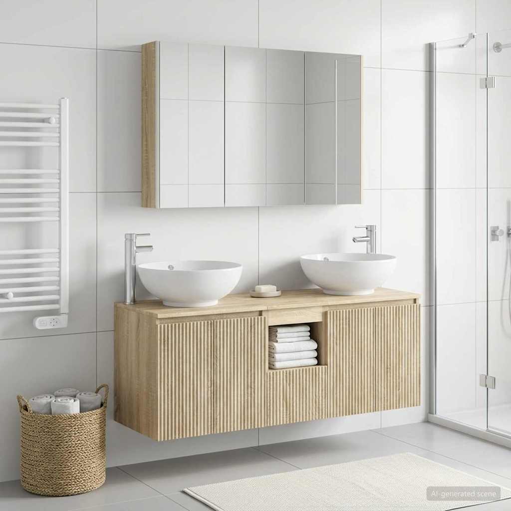 Set ormarića za kupaonicu 4 pcs Hrast sonoma Konstruirano drvo