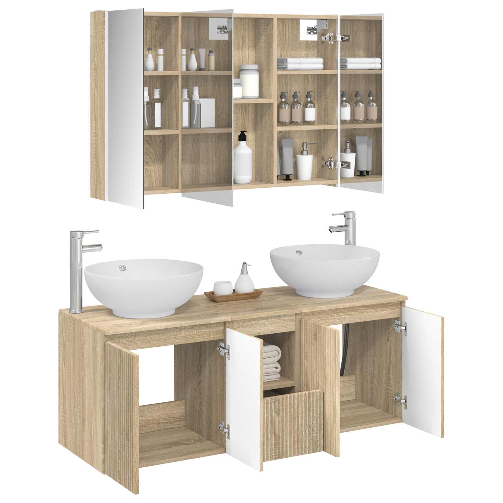 Set ormarića za kupaonicu 4 pcs Hrast sonoma Konstruirano drvo