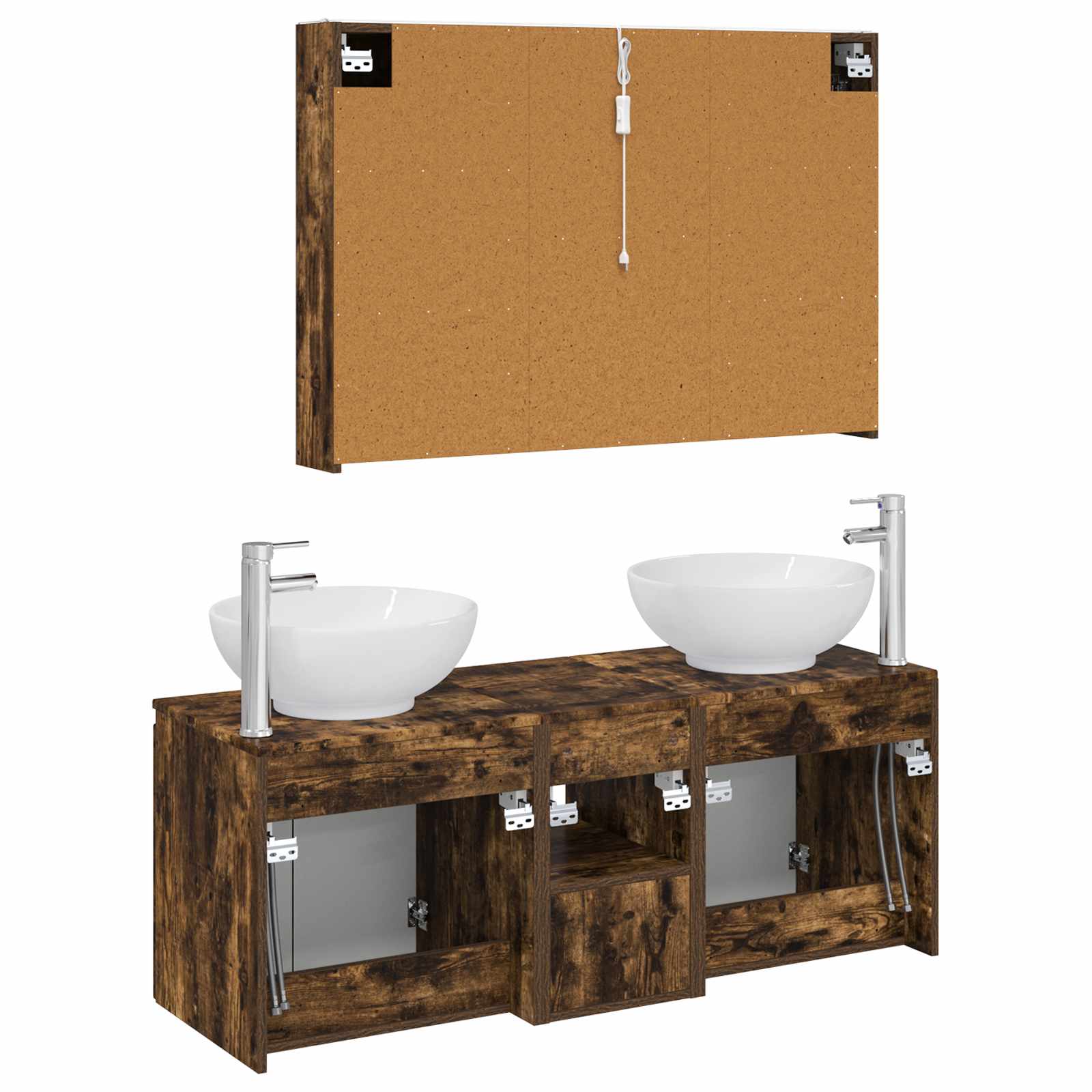 Set ormarića za kupaonicu 4 pcs Dimljeni hrast