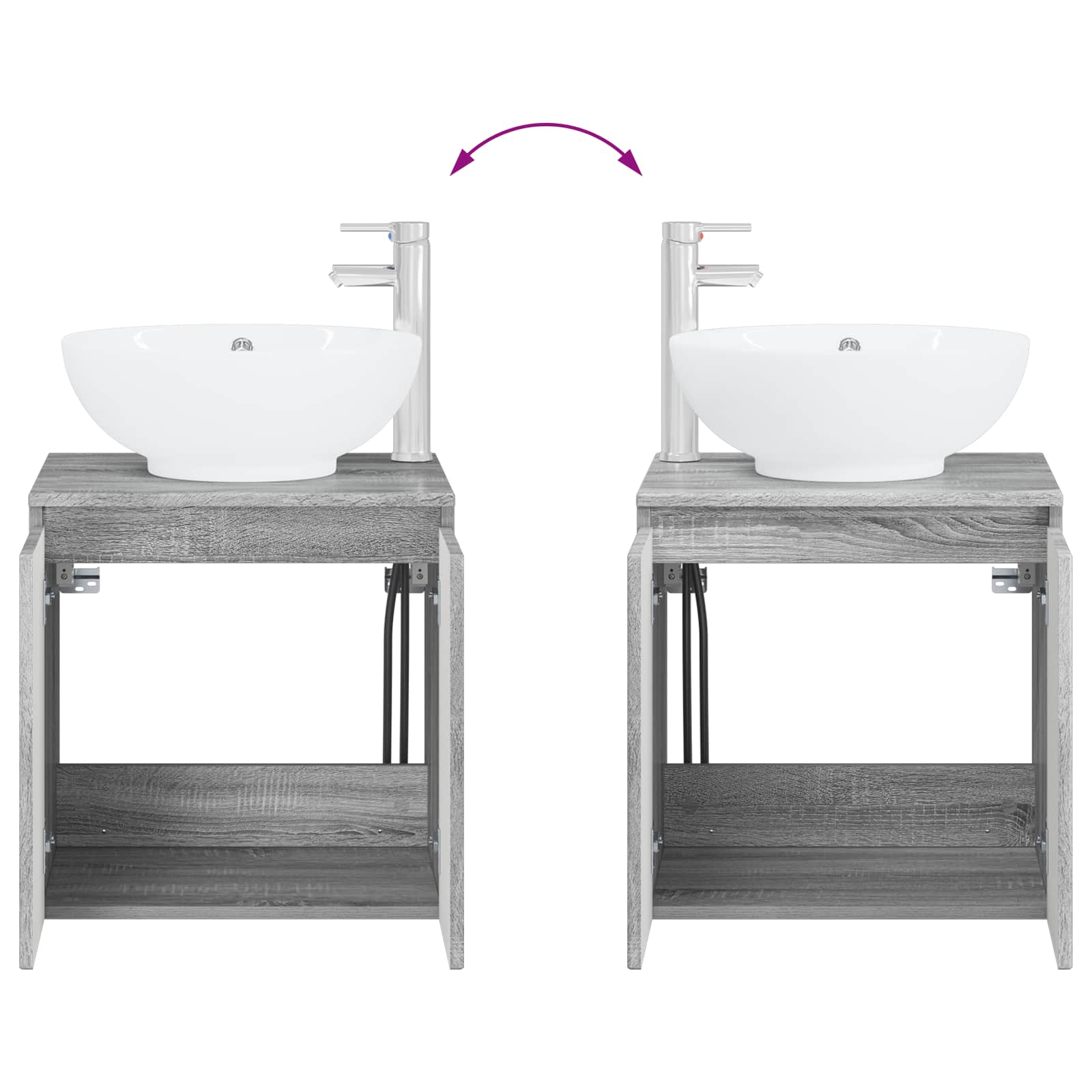 Set ormarića za kupaonicu 4 pcs Siva Sonoma Konstruirano drvo