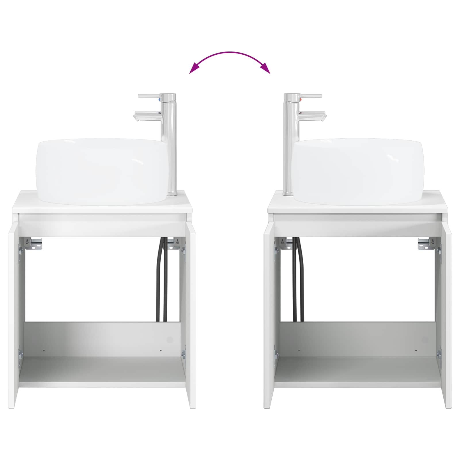 Set ormarića za kupaonicu 5 pcs Bijela Konstruirano drvo