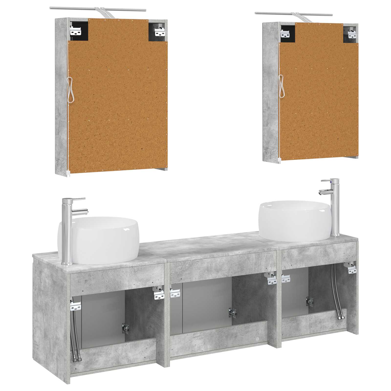 Set ormarića za kupaonicu 5 pcs Betonska siva Konstruirano drvo