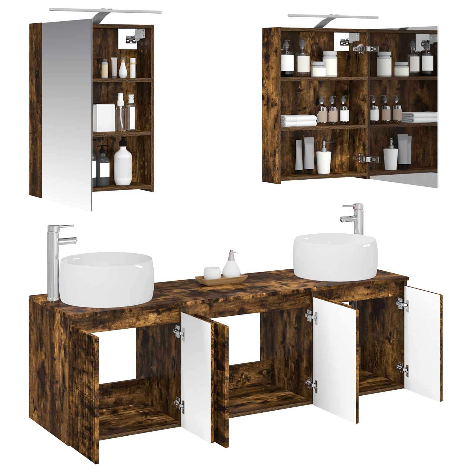 Set ormarića za kupaonicu 5 pcs Dimljeni hrast