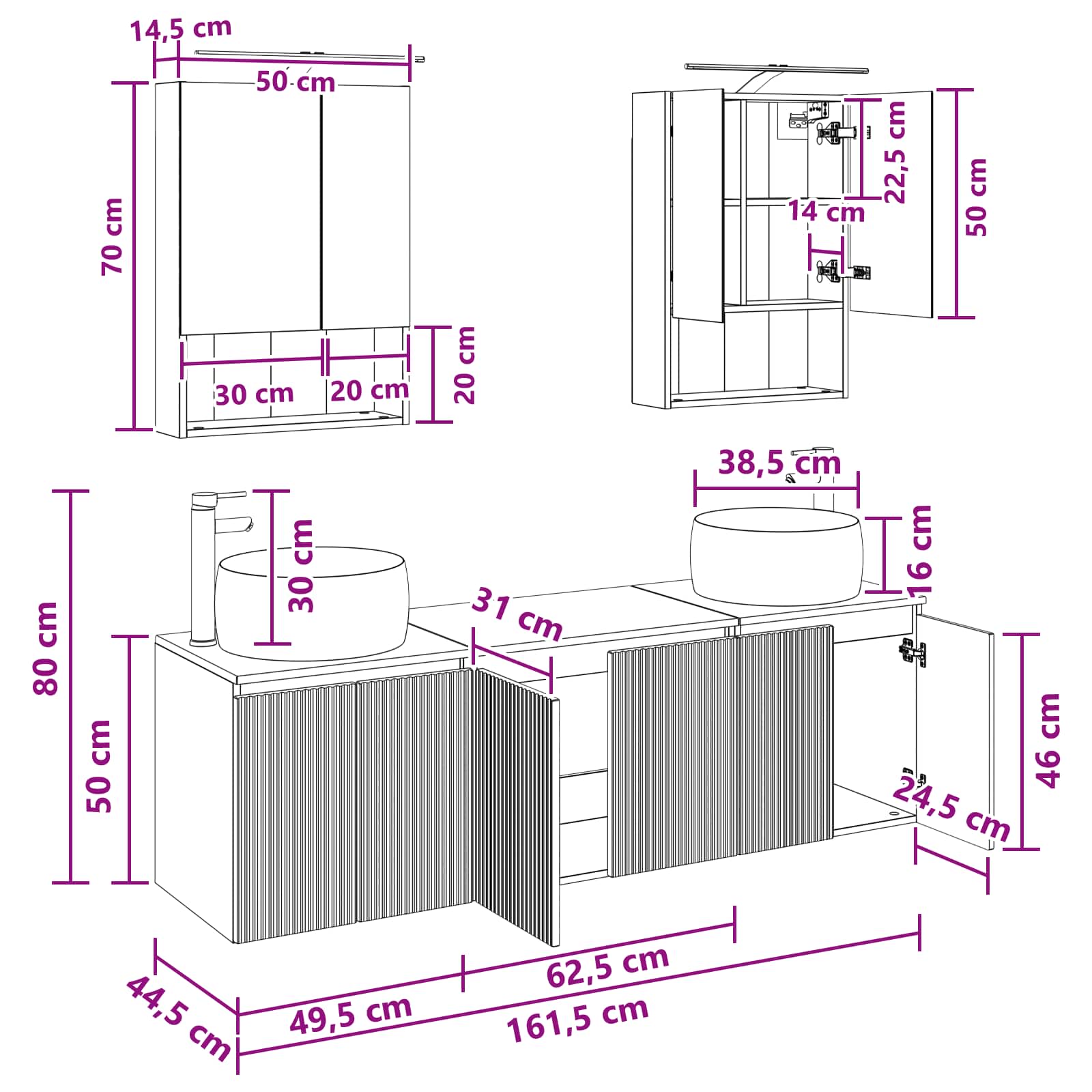 Set ormarića za kupaonicu 5 pcs Hrast sonoma Konstruirano drvo