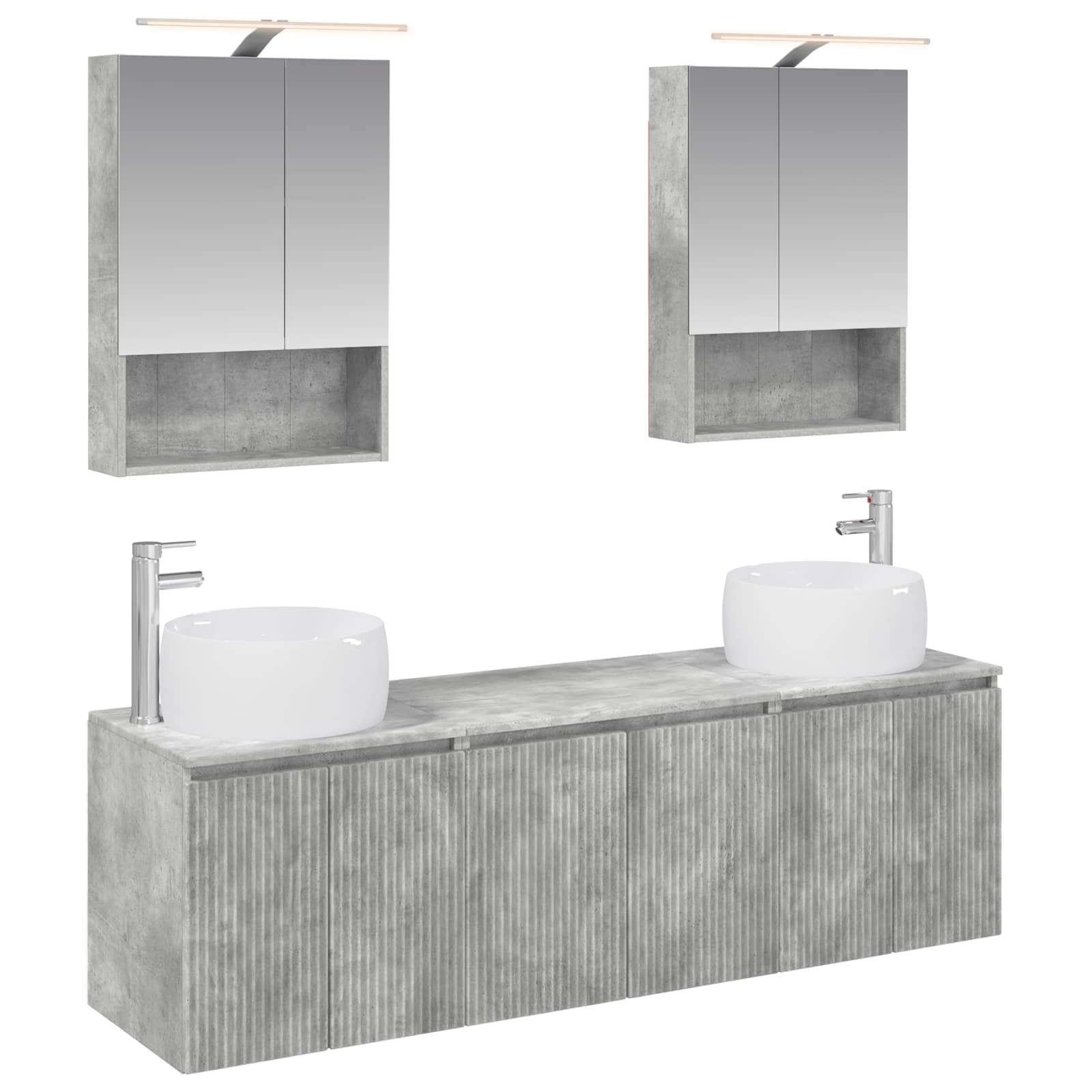 Set ormarića za kupaonicu 5 pcs Betonska siva Konstruirano drvo