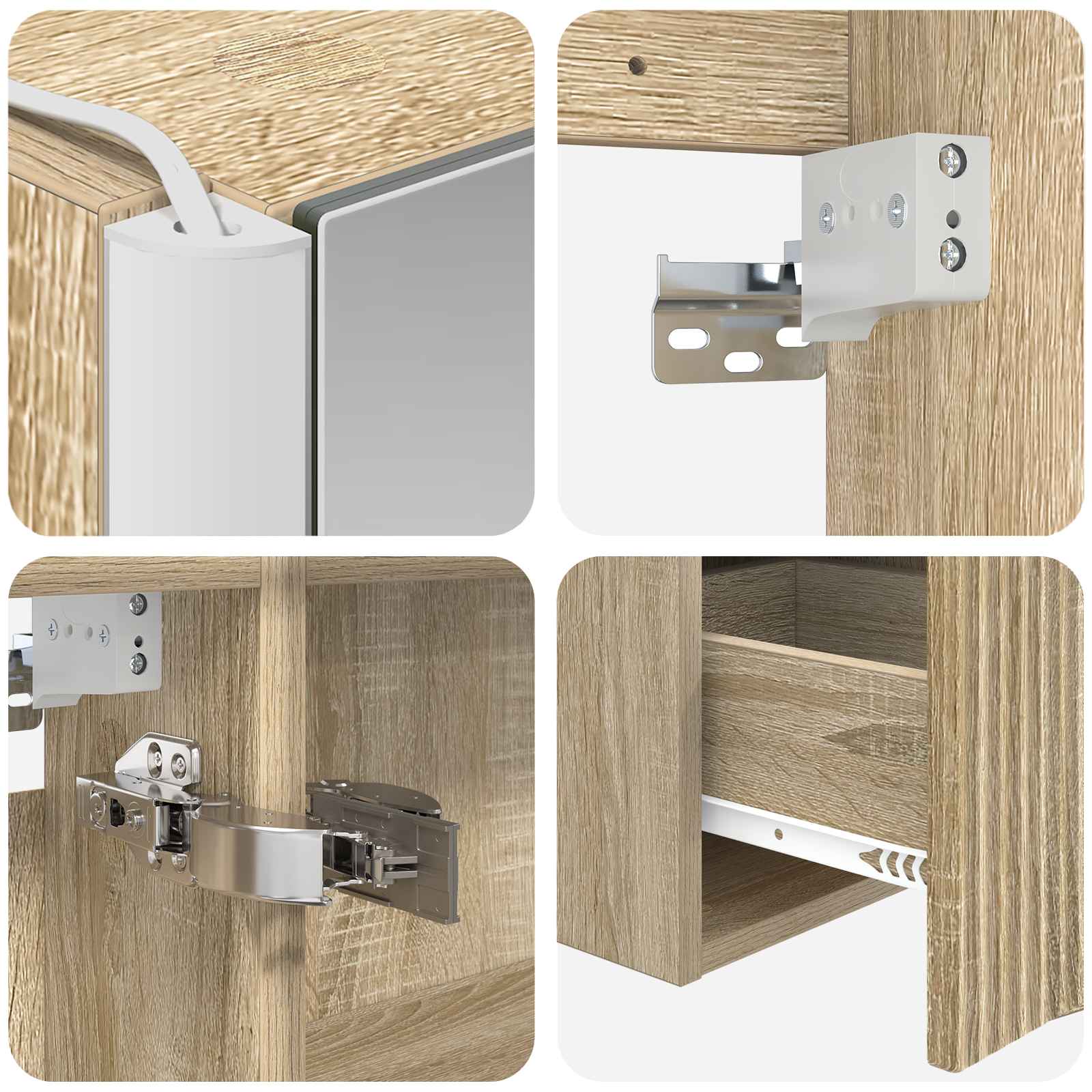Set ormarića za kupaonicu 5 pcs Hrast sonoma Konstruirano drvo