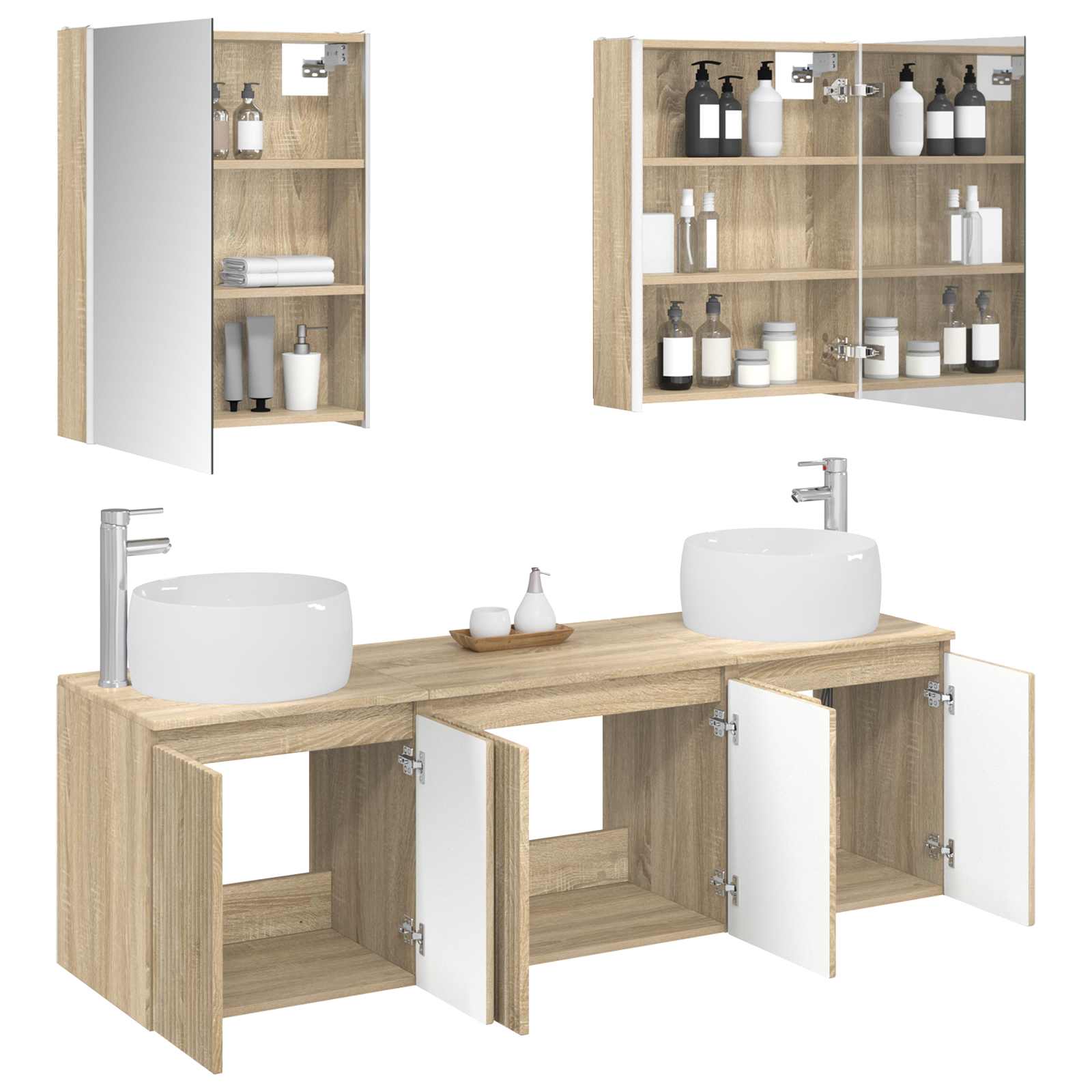 Set ormarića za kupaonicu 5 pcs Hrast sonoma Konstruirano drvo