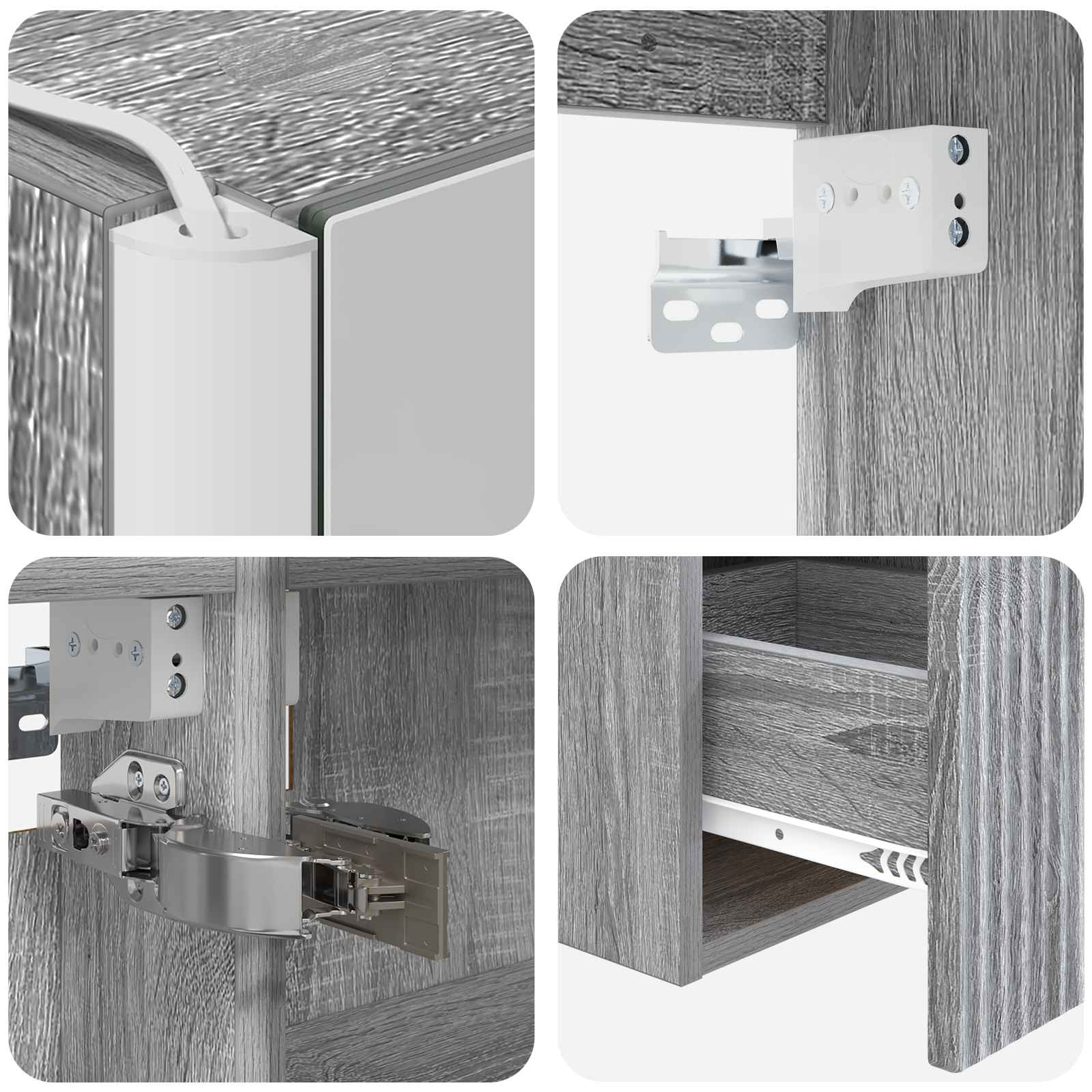 Set ormarića za kupaonicu 5 pcs Siva Sonoma Konstruirano drvo