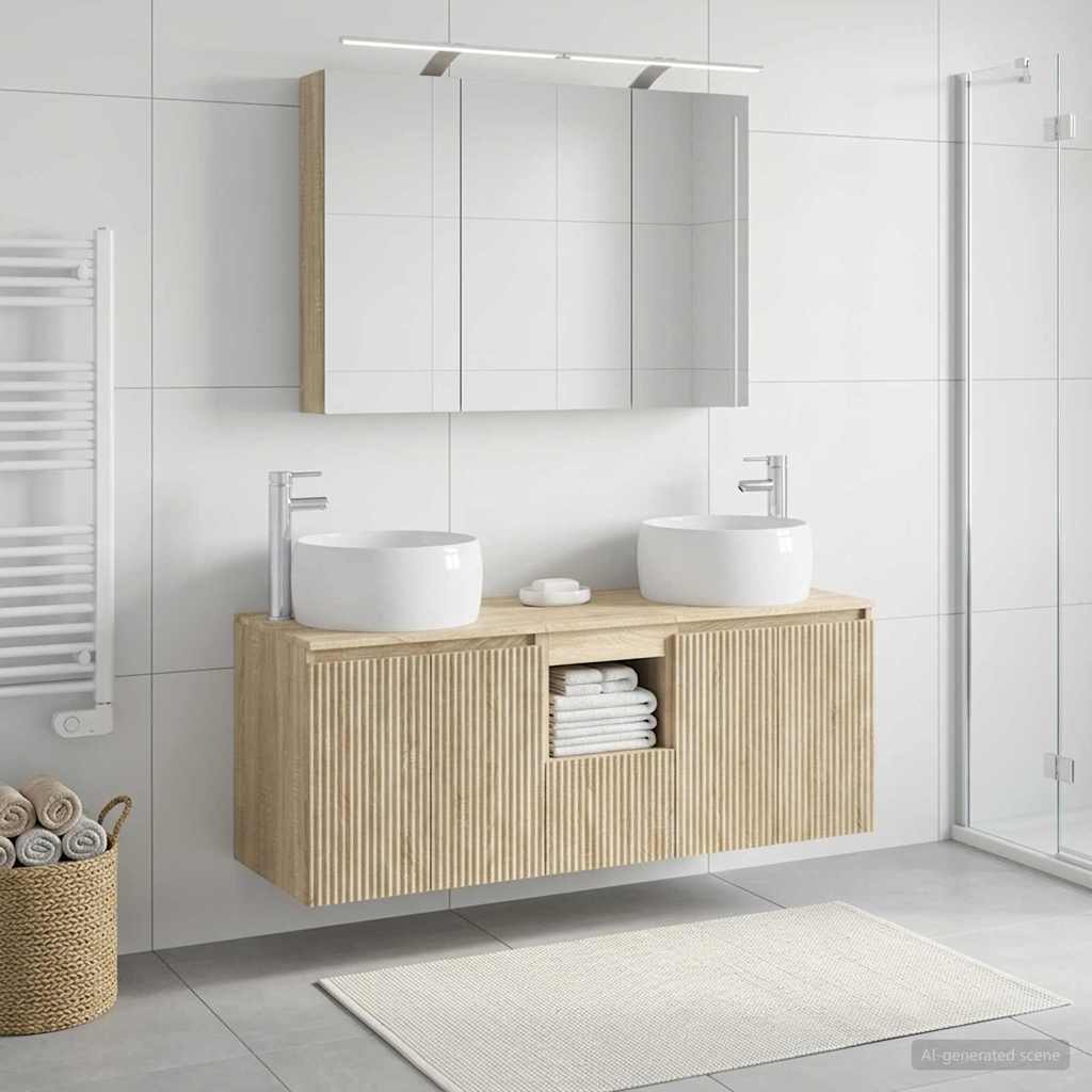 Set ormarića za kupaonicu 4 pcs Hrast sonoma Konstruirano drvo