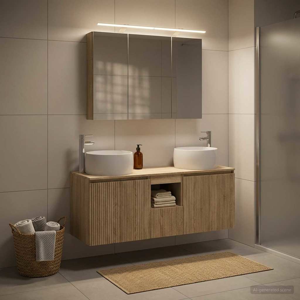 Set ormarića za kupaonicu 4 pcs Hrast sonoma Konstruirano drvo