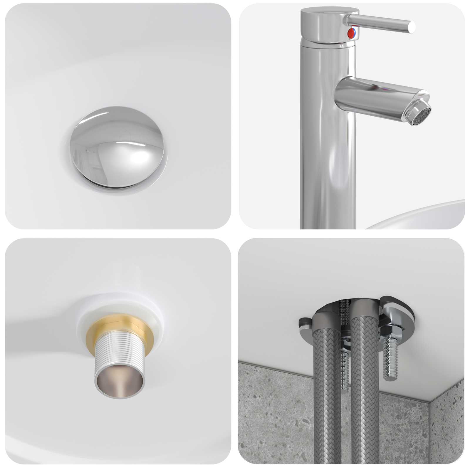 Set ormarića za kupaonicu 4 pcs Betonska siva Konstruirano drvo