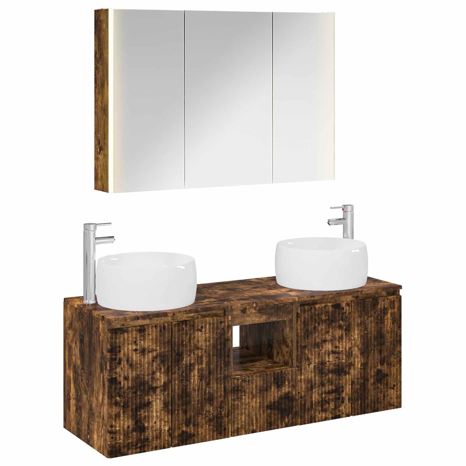 Set ormarića za kupaonicu 4 pcs Dimljeni hrast