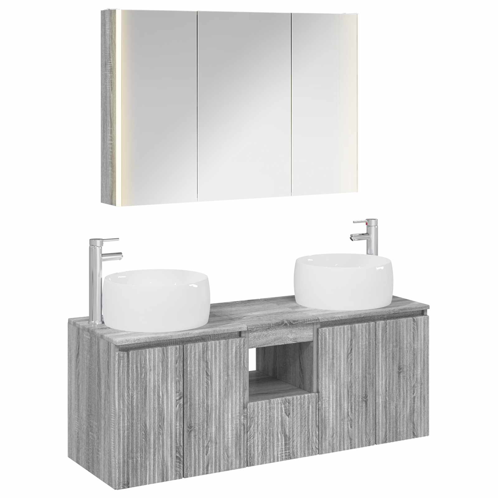 Set ormarića za kupaonicu 4 pcs Siva Sonoma Konstruirano drvo