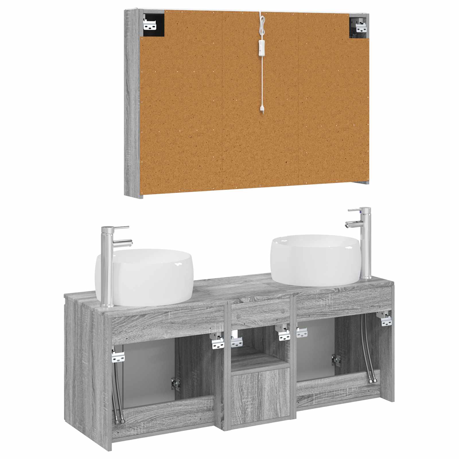 Set ormarića za kupaonicu 4 pcs Siva Sonoma Konstruirano drvo