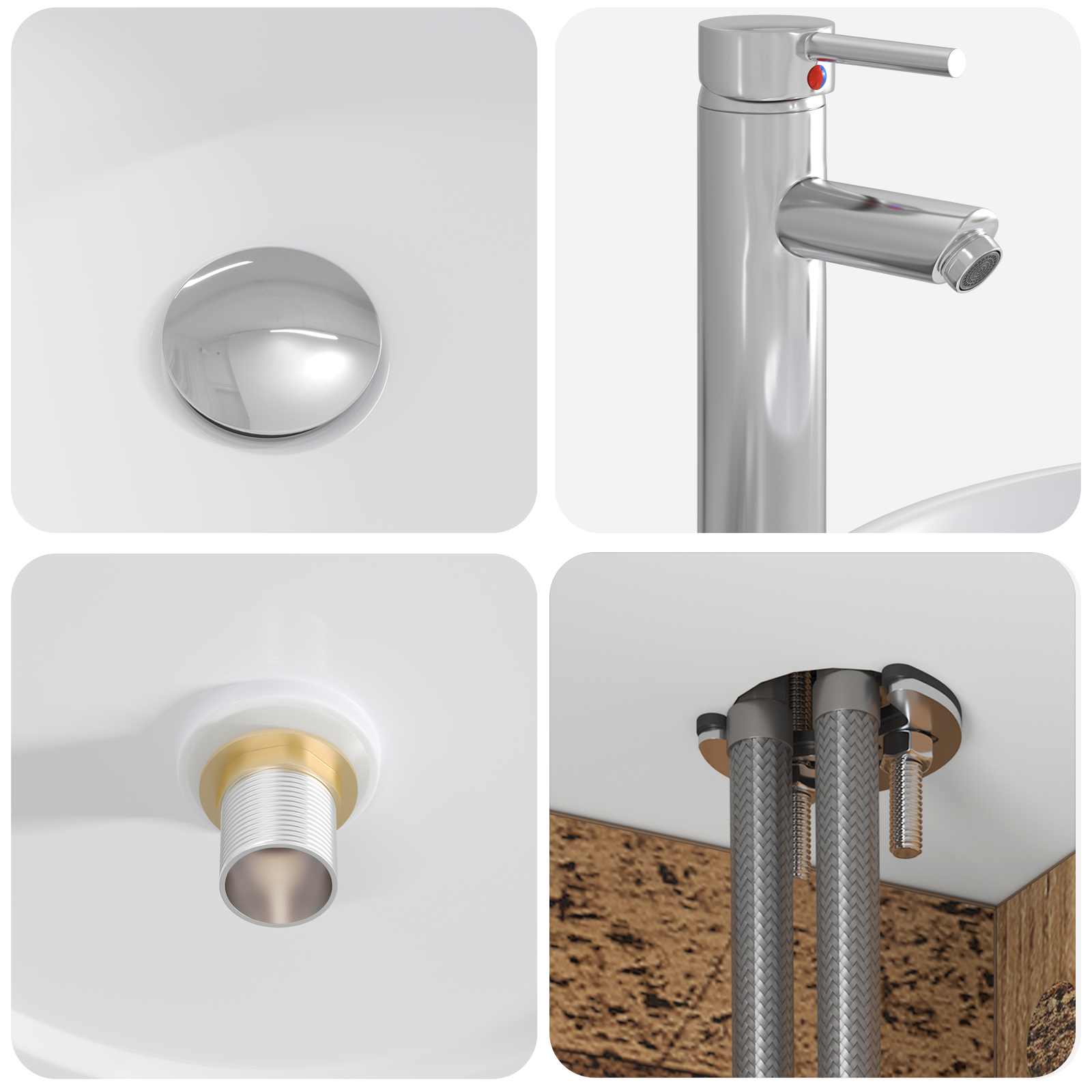 Set ormarića za kupaonicu 4 pcs Staro drvo Konstruirano drvo
