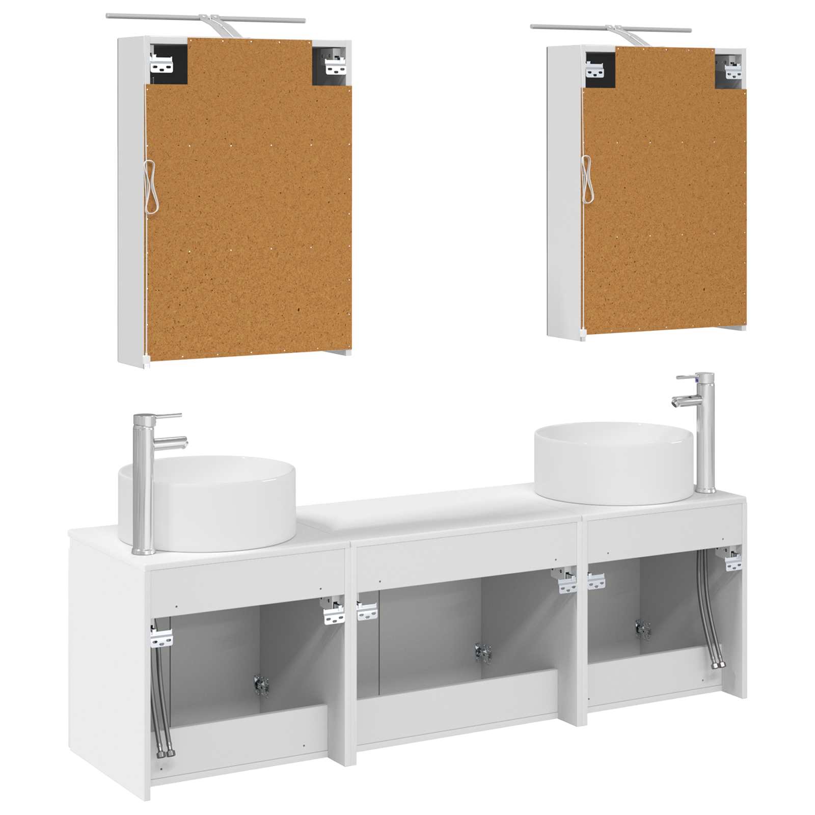Set ormarića za kupaonicu 5 pcs Bijela Konstruirano drvo