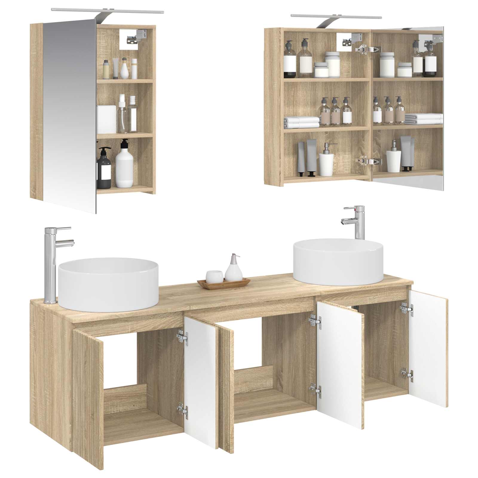 Set ormarića za kupaonicu 5 pcs Hrast sonoma Konstruirano drvo