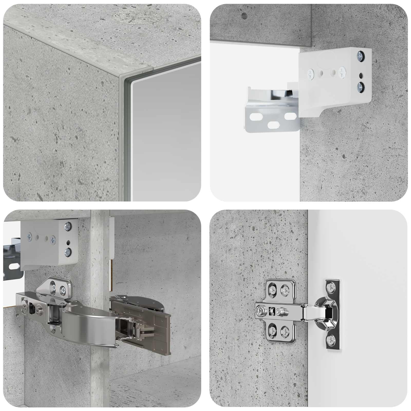Set ormarića za kupaonicu 5 pcs Betonska siva Konstruirano drvo