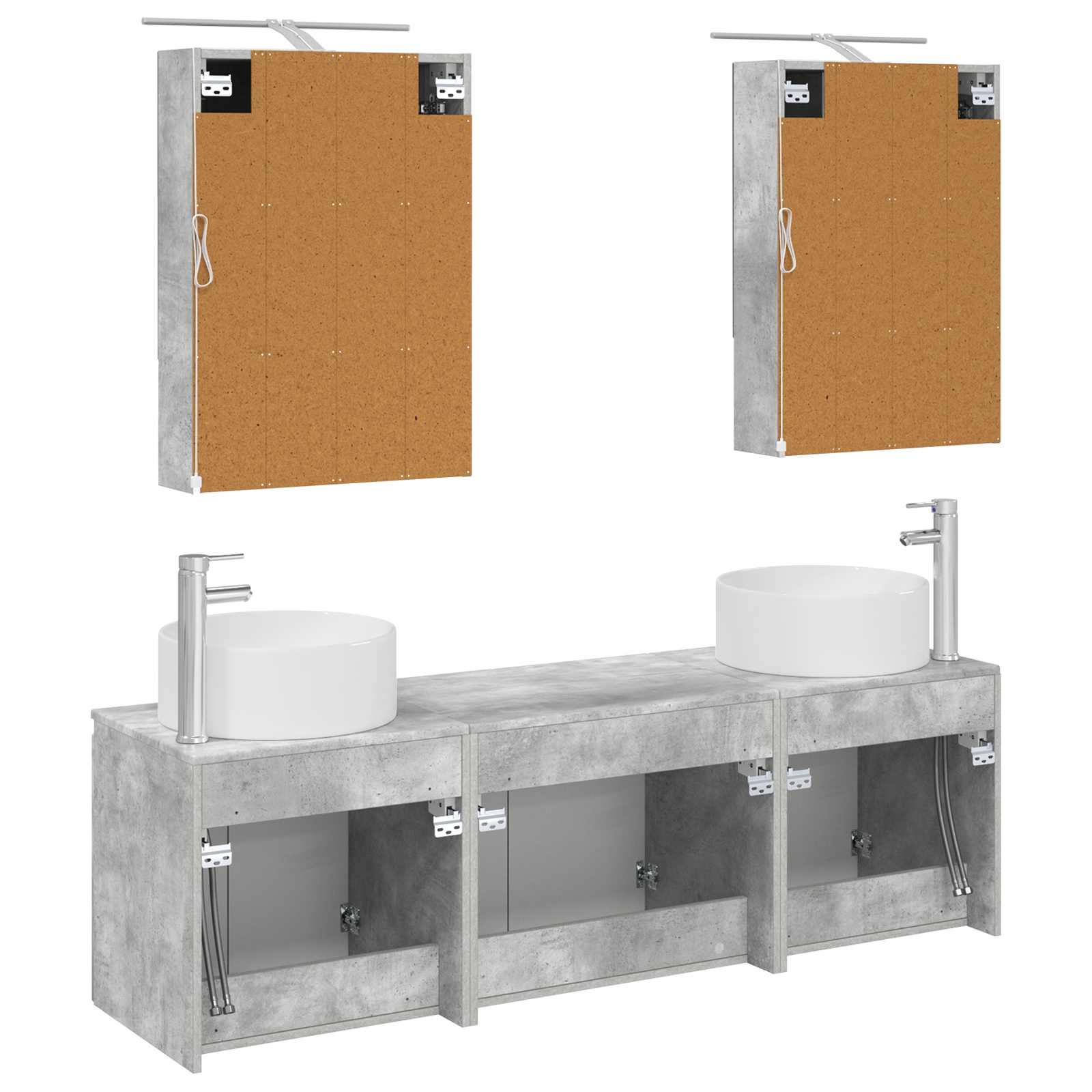 Set ormarića za kupaonicu 5 pcs Betonska siva Konstruirano drvo