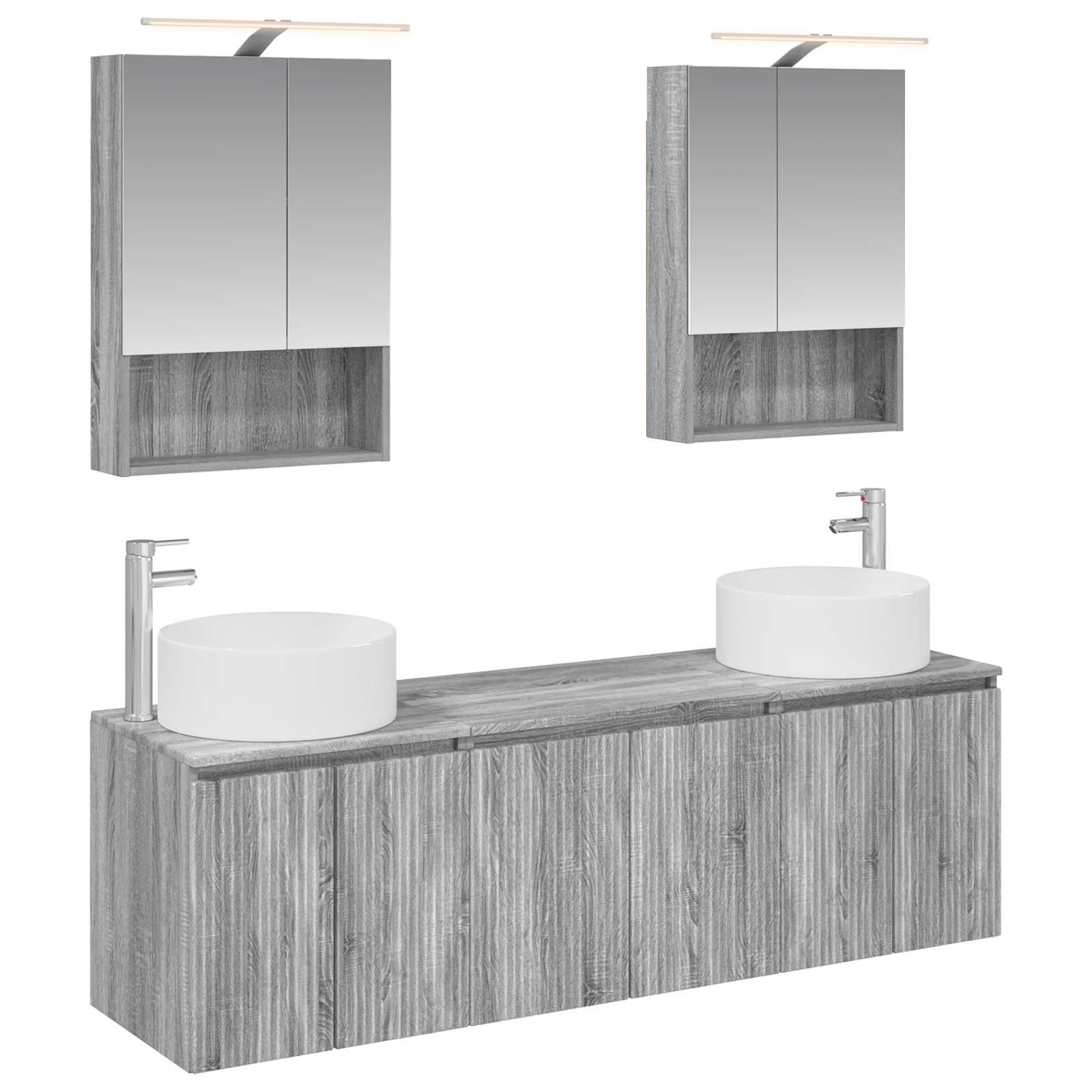 Set ormarića za kupaonicu 5 pcs Siva Sonoma Konstruirano drvo
