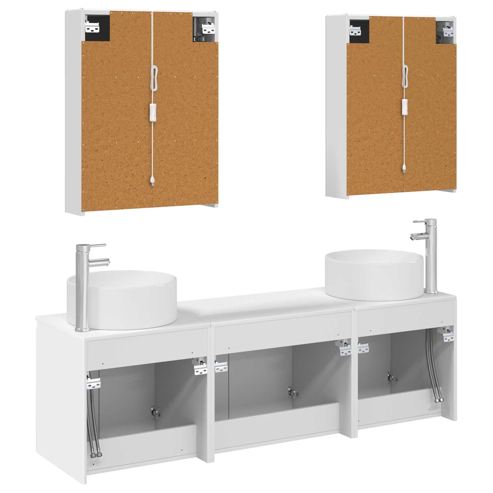 Set ormarića za kupaonicu 5 pcs Bijela Konstruirano drvo