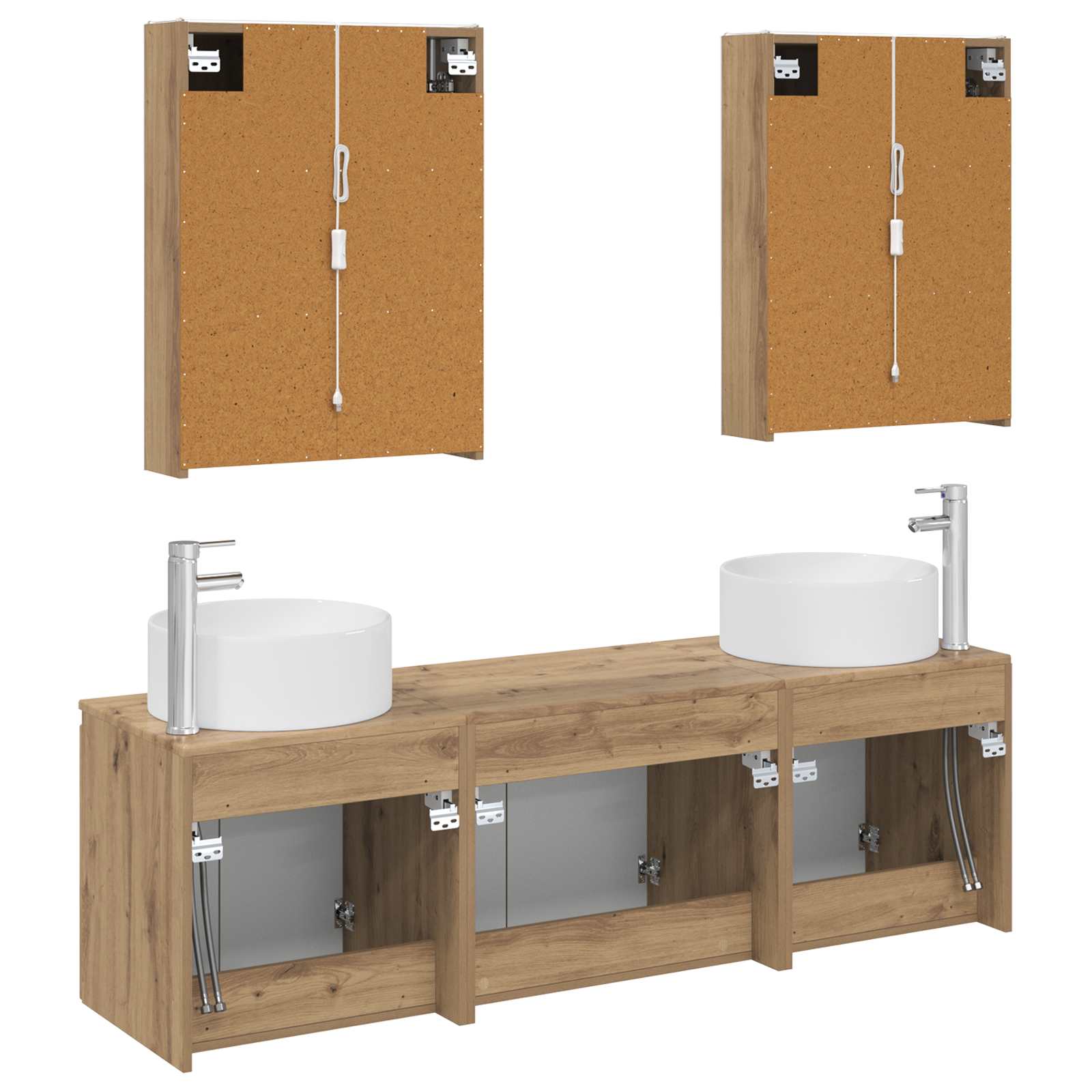 Set ormarića za kupaonicu 5 pcs Hrast artisan Konstruirano drvo