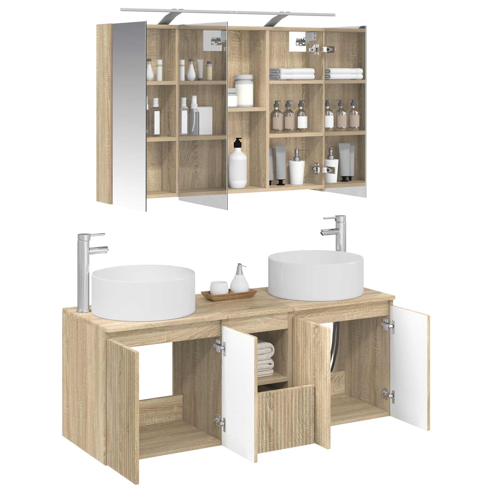 Set ormarića za kupaonicu 4 pcs Hrast sonoma 100 x 14,5 x 70 cm