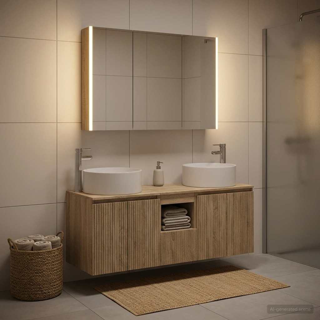 Set ormarića za kupaonicu 4 pcs Hrast sonoma