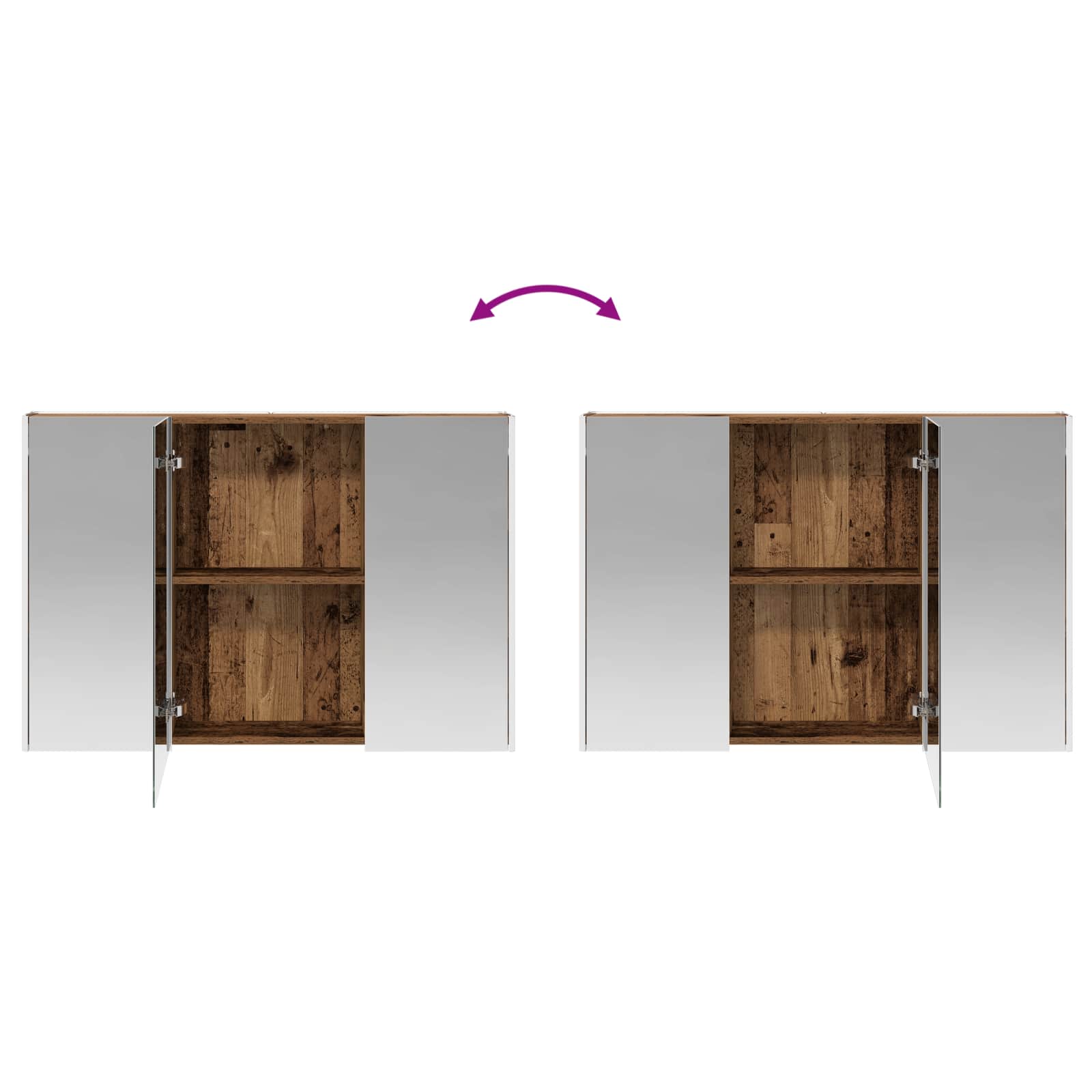 Set ormarića za kupaonicu 4 pcs Staro drvo 103,5 x 15,5 x 70 cm