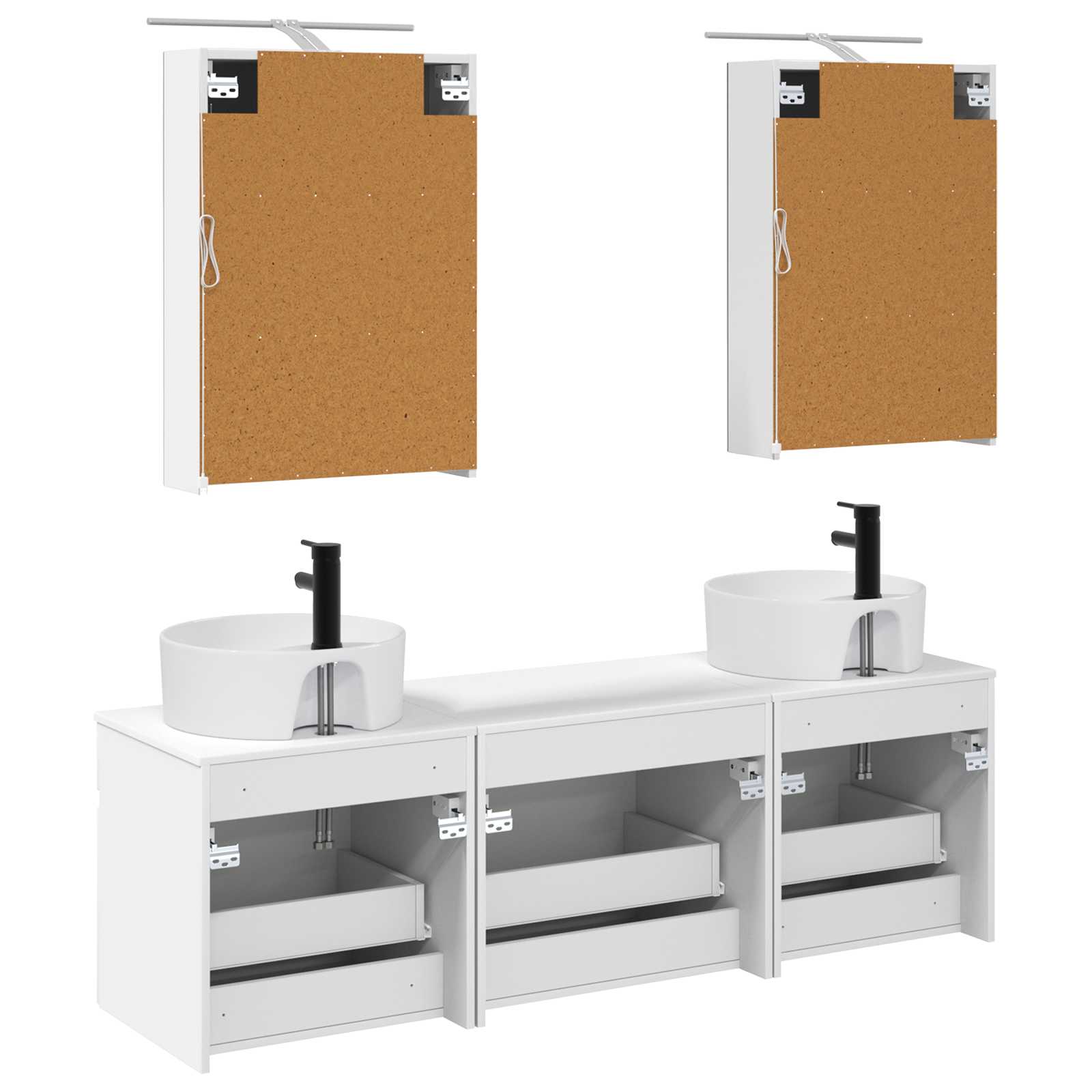 Set ormarića za kupaonicu 5 pcs Bijela 50 x 14,5 x 70 cm