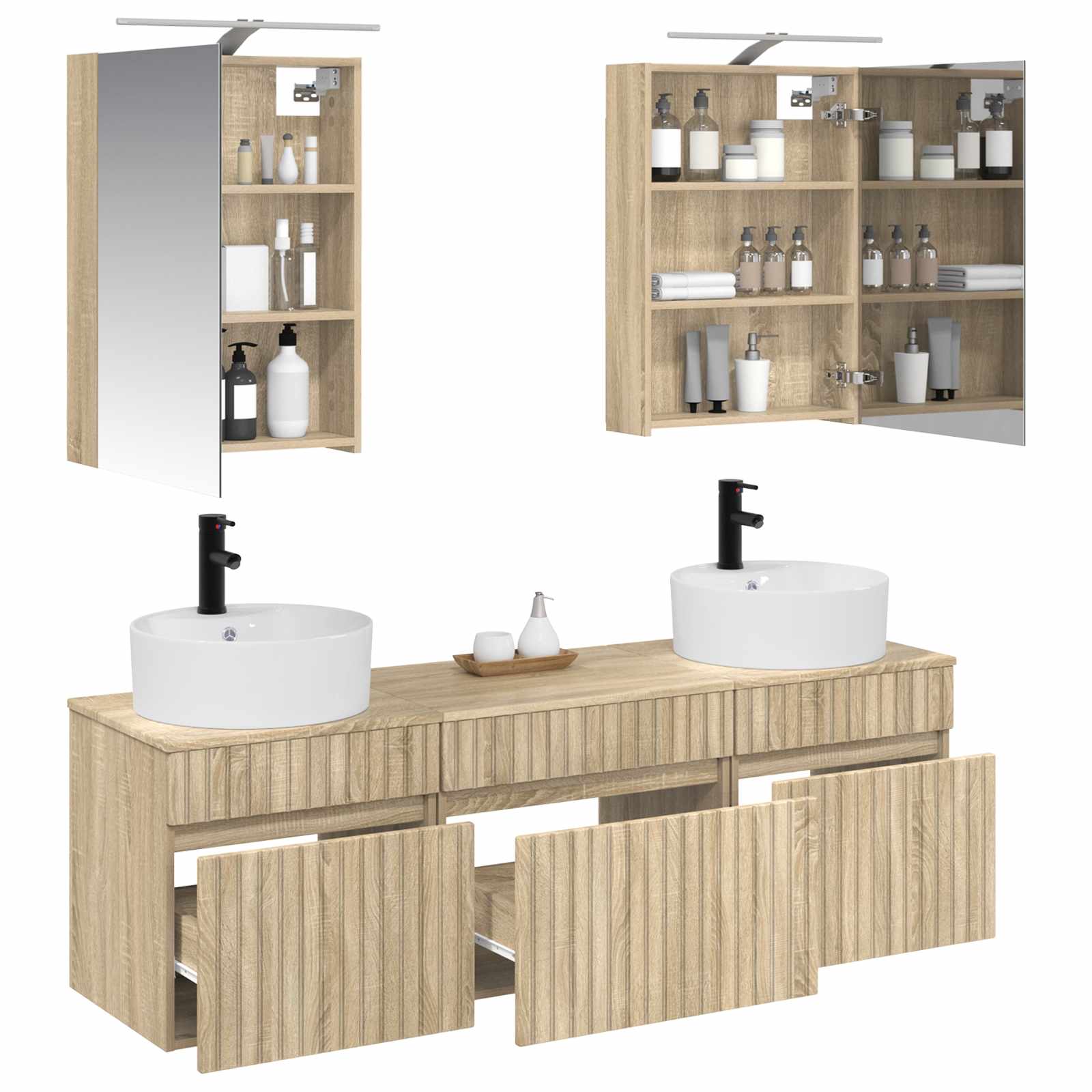 Set ormarića za kupaonicu 5 pcs Hrast sonoma 50 x 14,5 x 70 cm