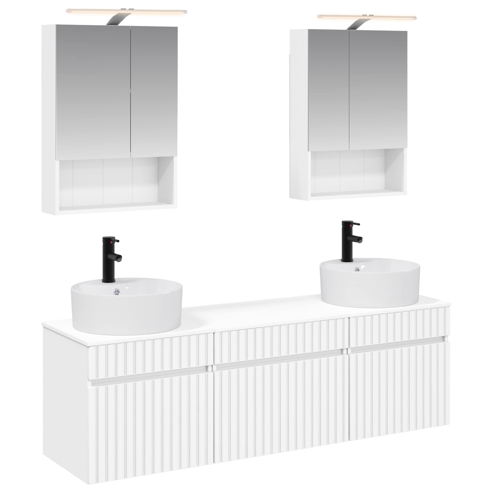 Set ormarića za kupaonicu 5 pcs Bijela 50 x 14,5 x 70 cm