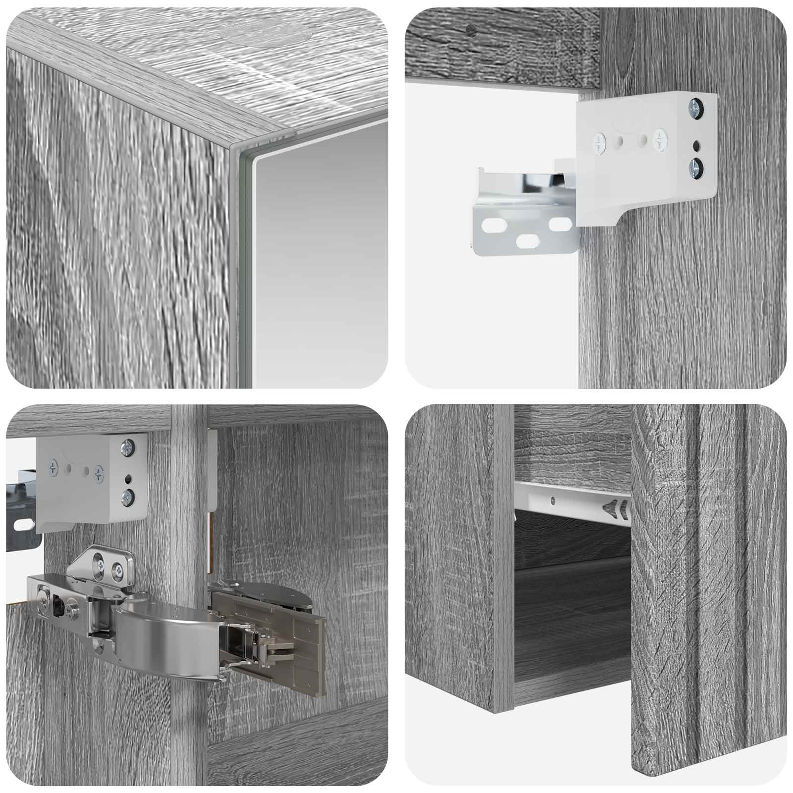 Set ormarića za kupaonicu 5 pcs Siva Sonoma 50 x 14,5 x 70 cm