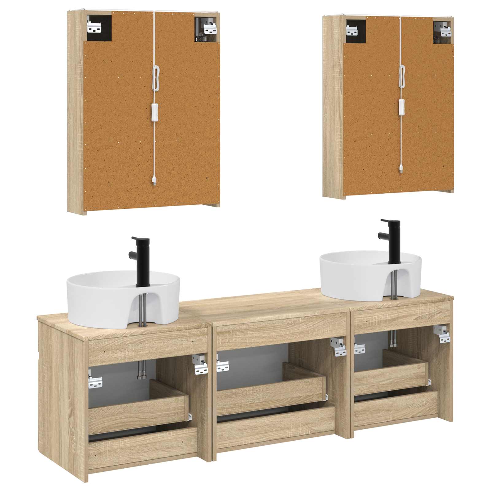 Set ormarića za kupaonicu 5 pcs Hrast sonoma 53 x 15,5 x 70 cm