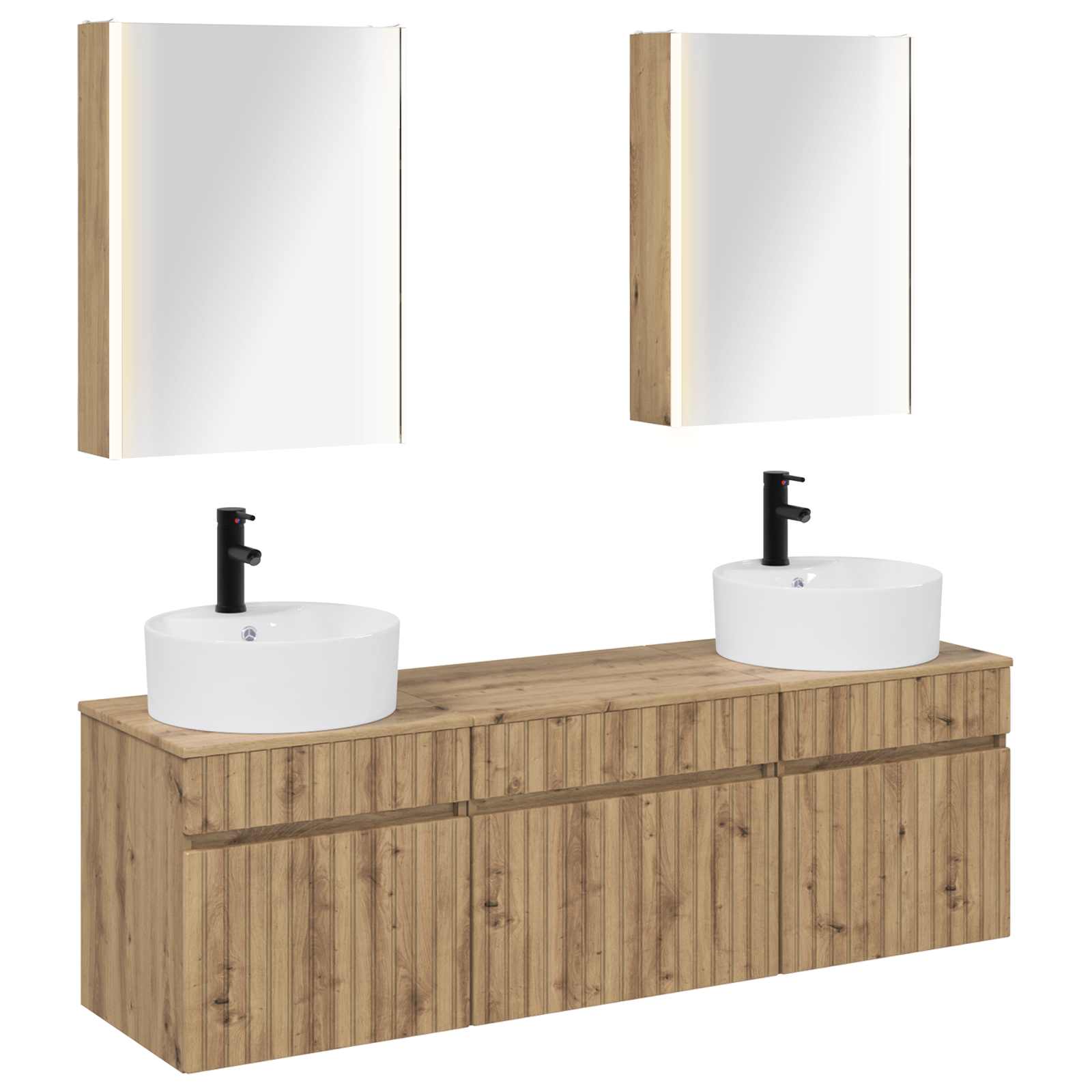 Set ormarića za kupaonicu 5 pcs Hrast artisan 53 x 15,5 x 70 cm