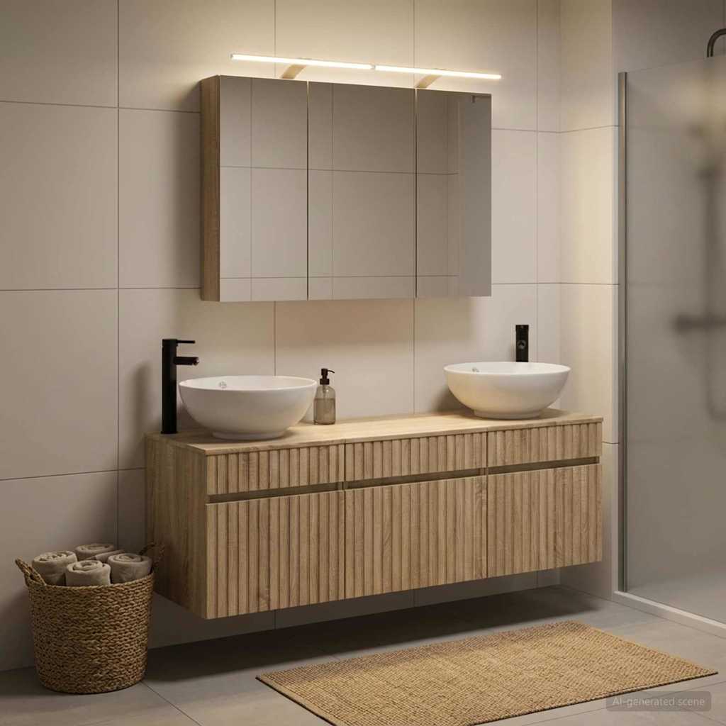 Set ormarića za kupaonicu 4 pcs Hrast sonoma Konstruirano drvo