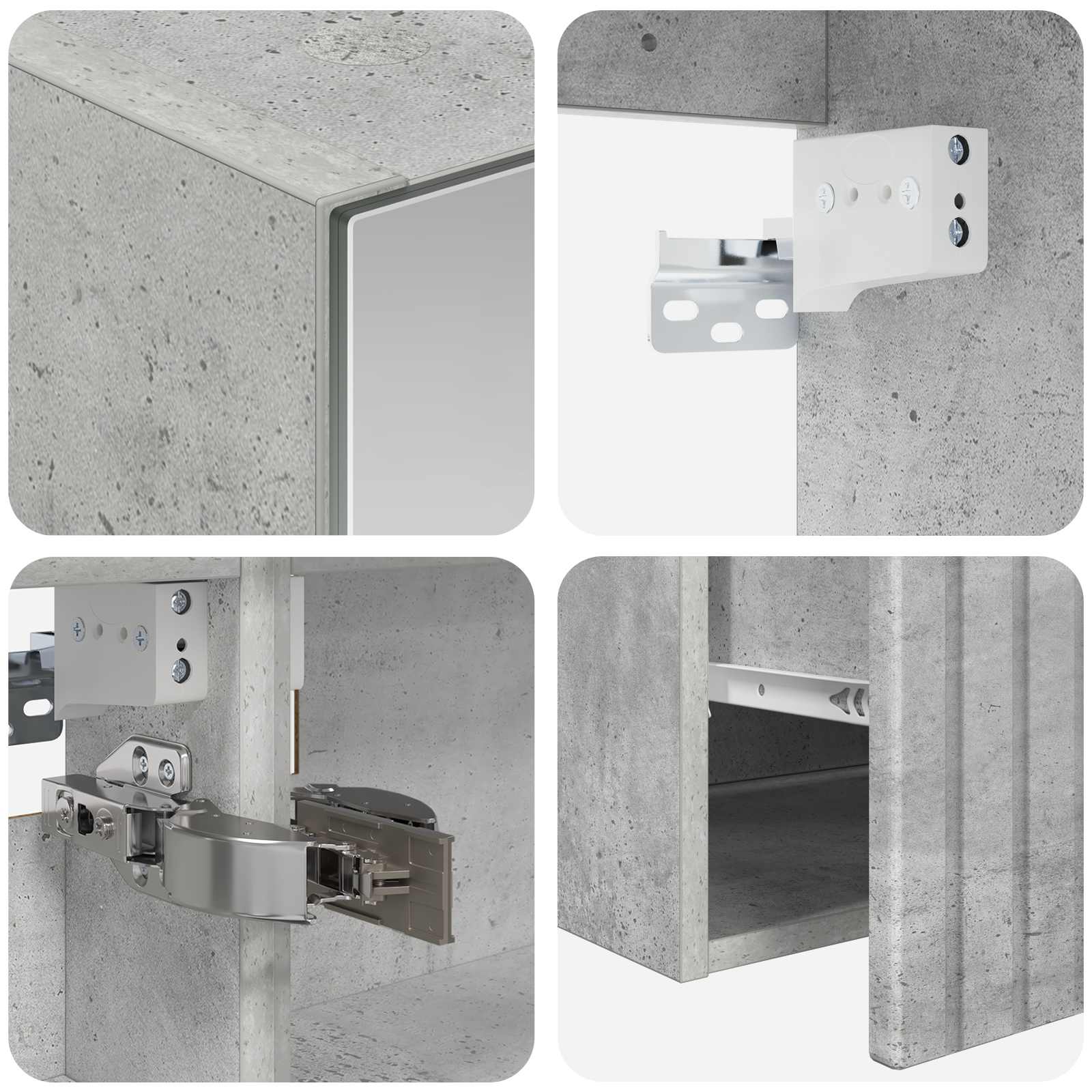 Set ormarića za kupaonicu 4 pcs Betonska siva Konstruirano drvo