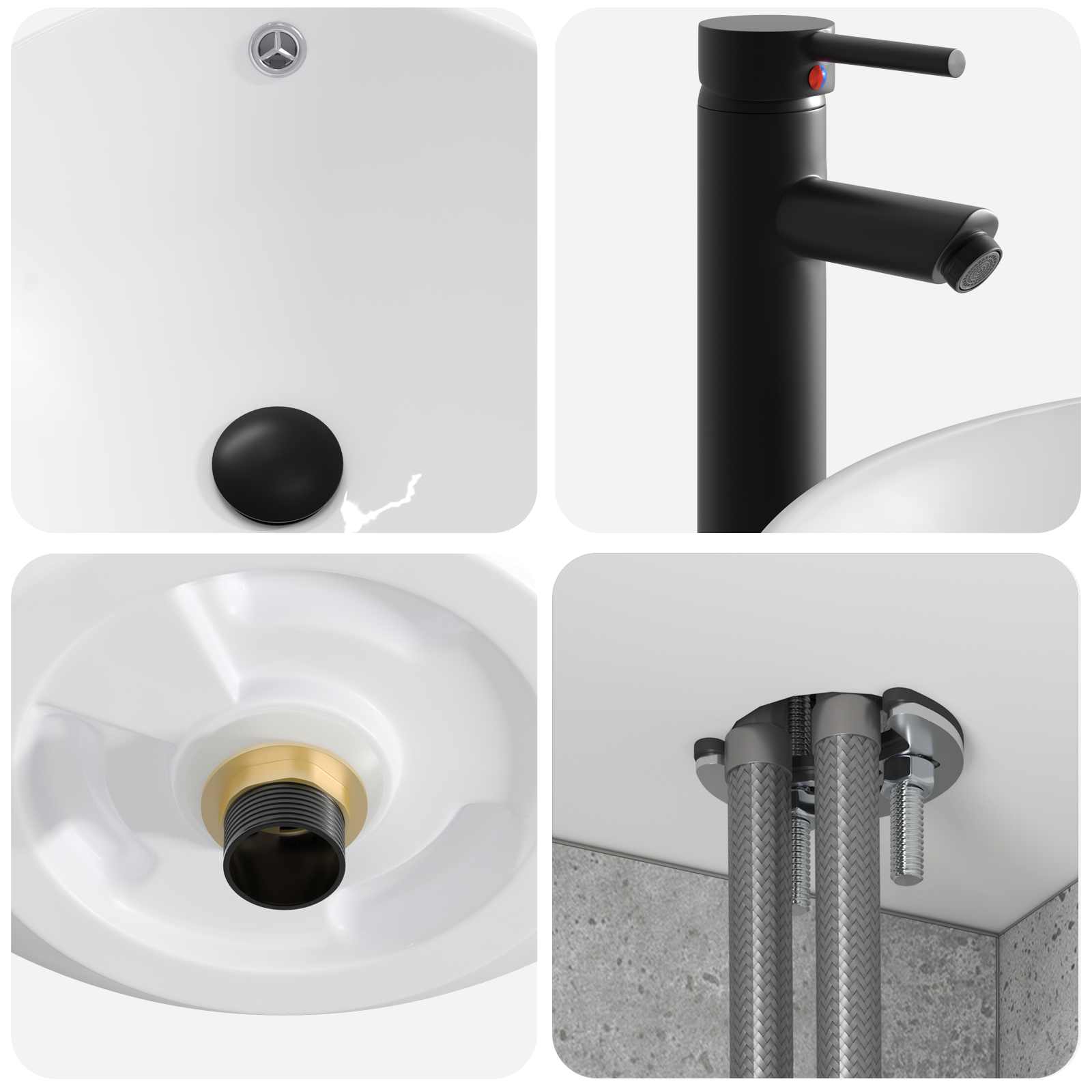 Set ormarića za kupaonicu 4 pcs Betonska siva Konstruirano drvo