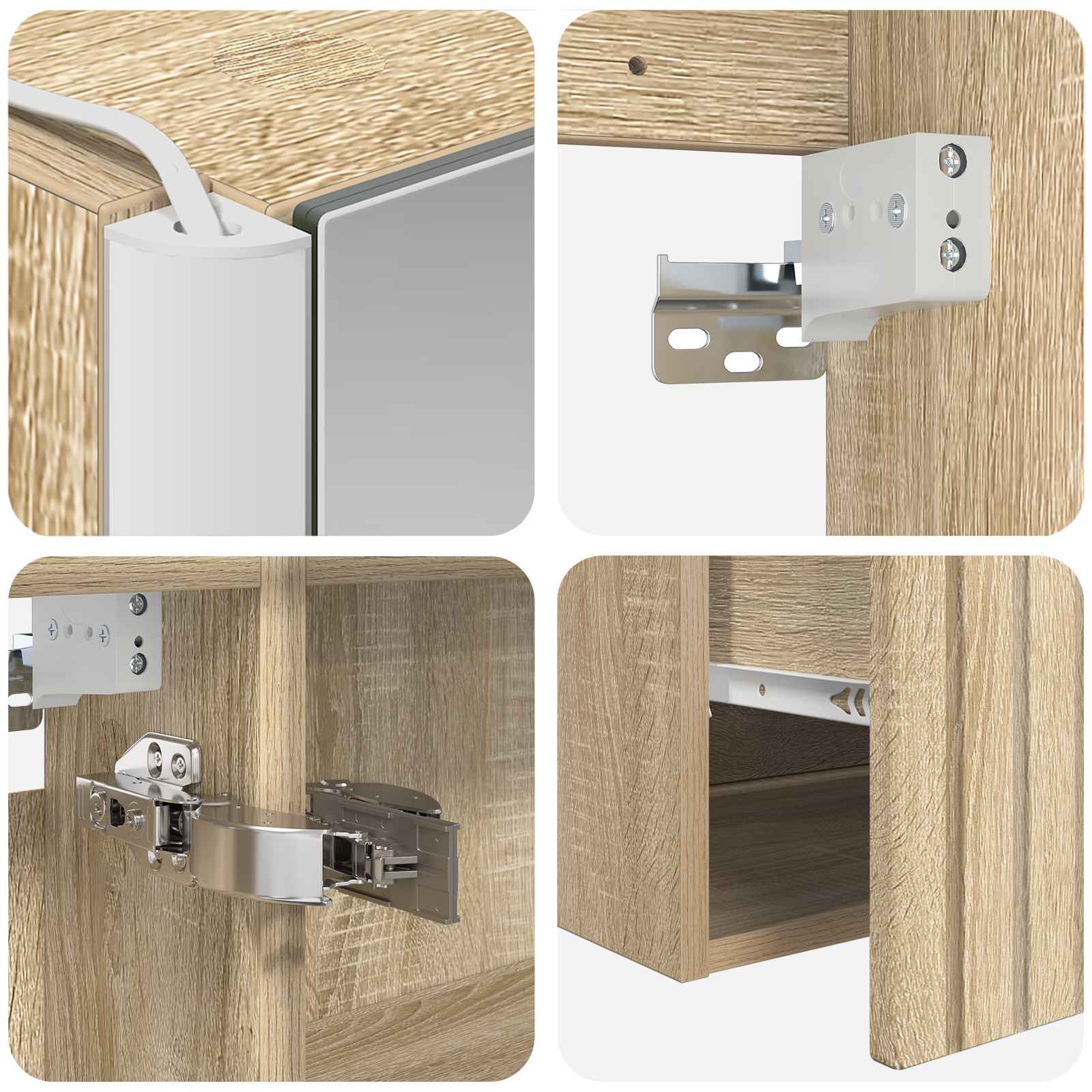 Set ormarića za kupaonicu 4 pcs Hrast sonoma