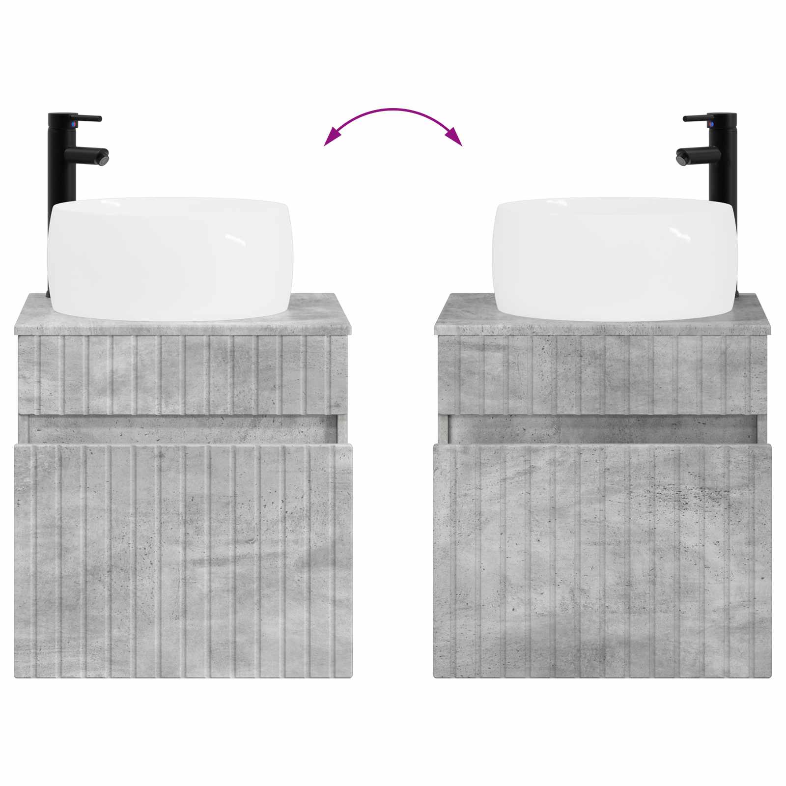 Set ormarića za kupaonicu 5 pcs Betonska siva 50 x 14,5 x 70 cm